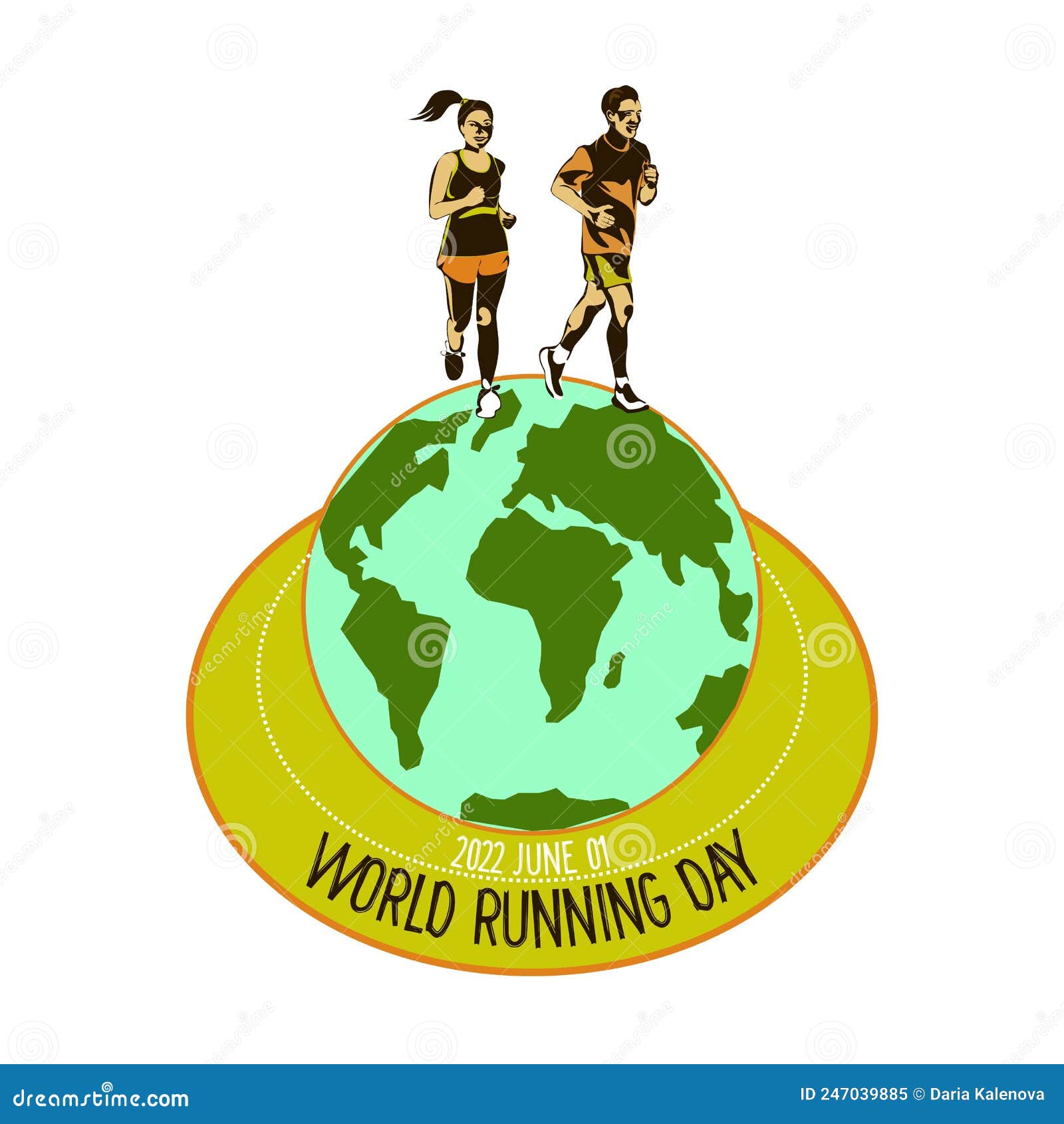 World Running Day Concept Vector Design for Post, Banner Stock Vector