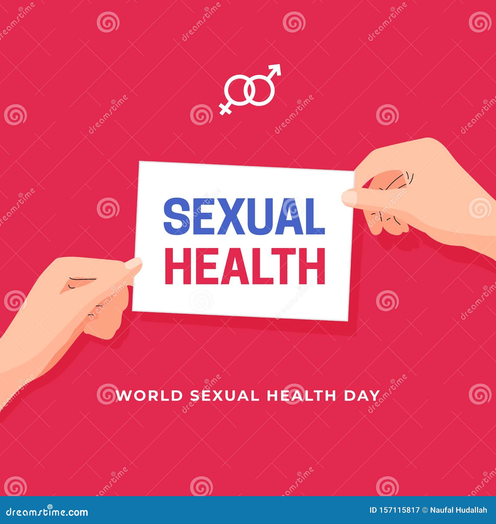 World Sexual Health Day Poster Concept Design Man Woman Couple Hand