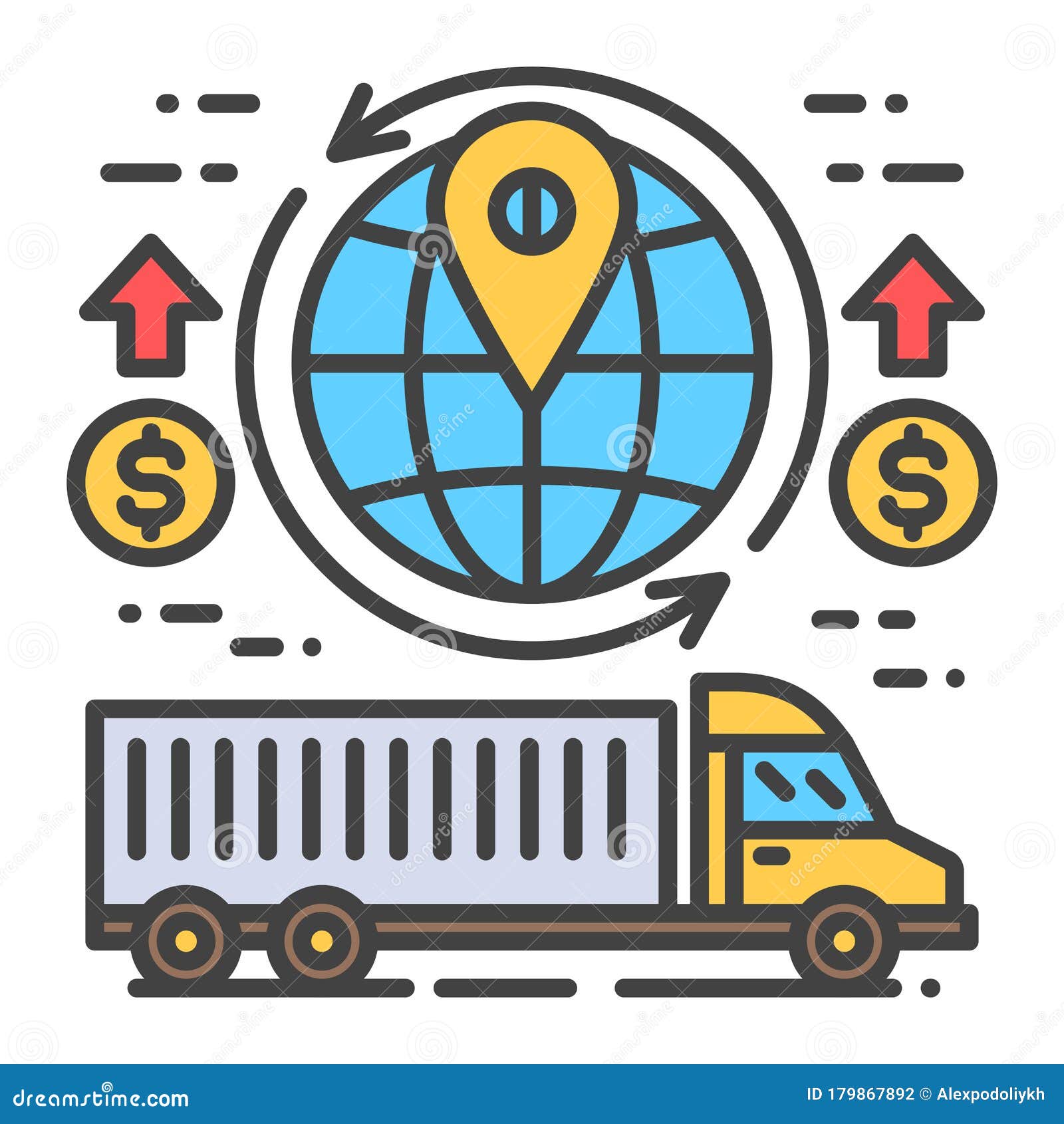 Download Export And Import Design Cartoon Vector | CartoonDealer ...