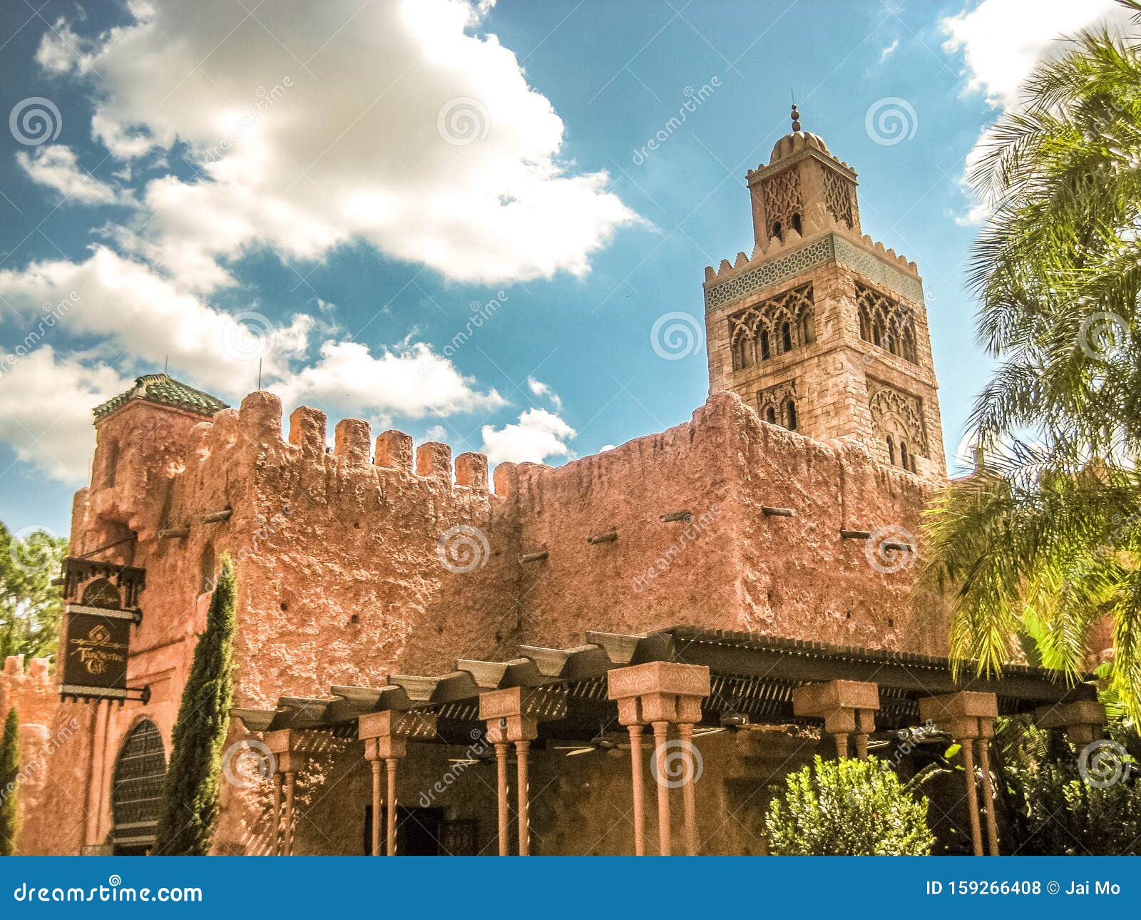 Morocco Building and Restaurant at Epcot Florida Editorial Stock Photo