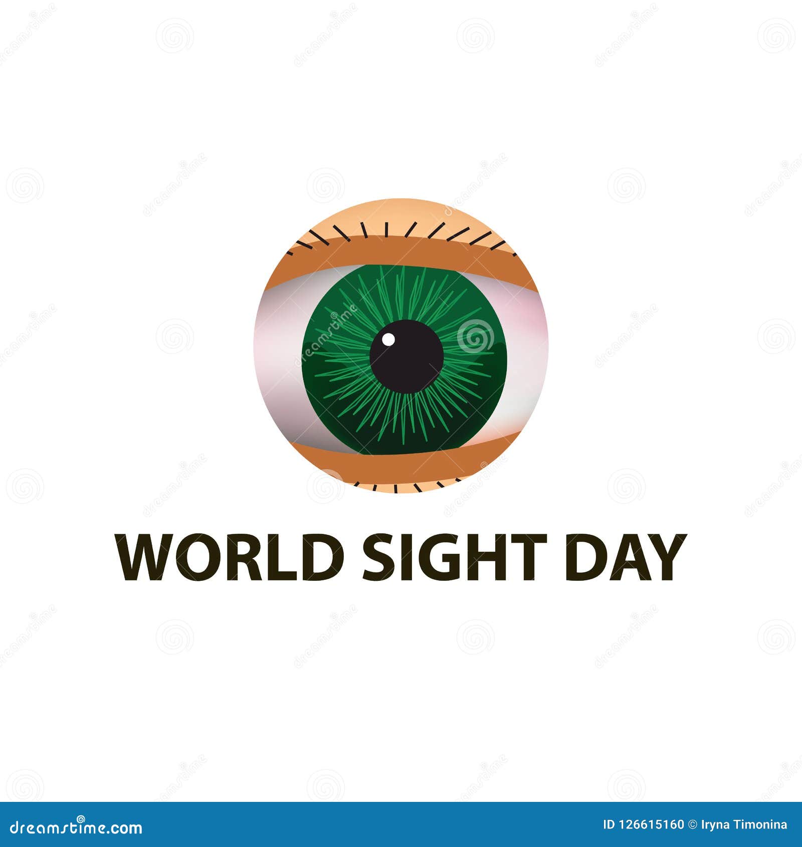 World Sight Day. October 11. Eye Anatomical Structure Stock Vector