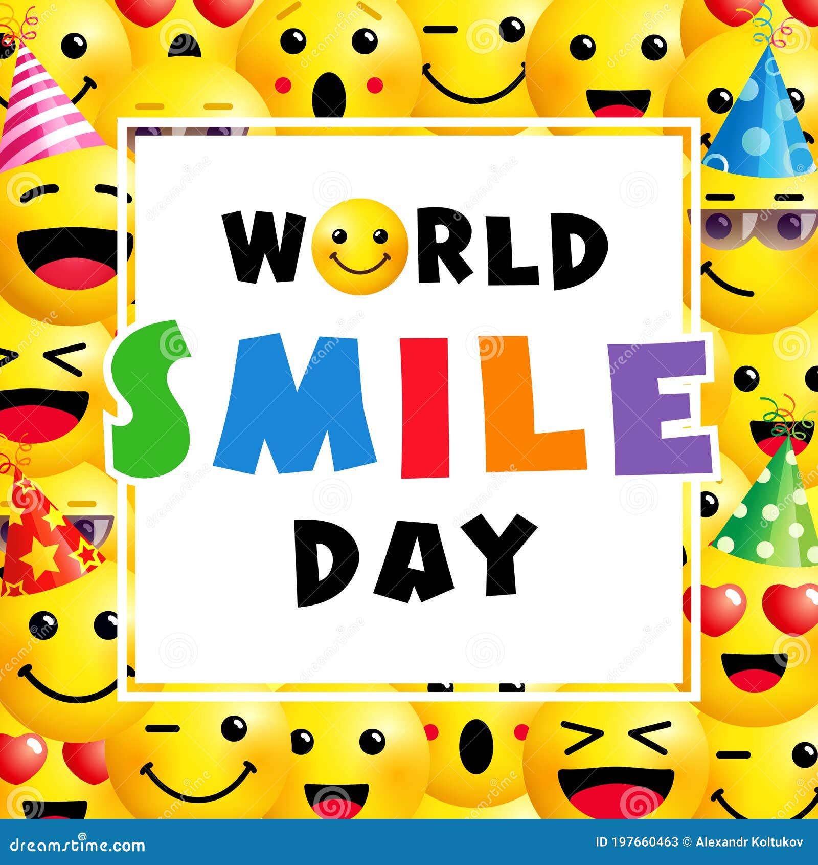 World Smile Day Vector Illustration With Cheerful Emoticon