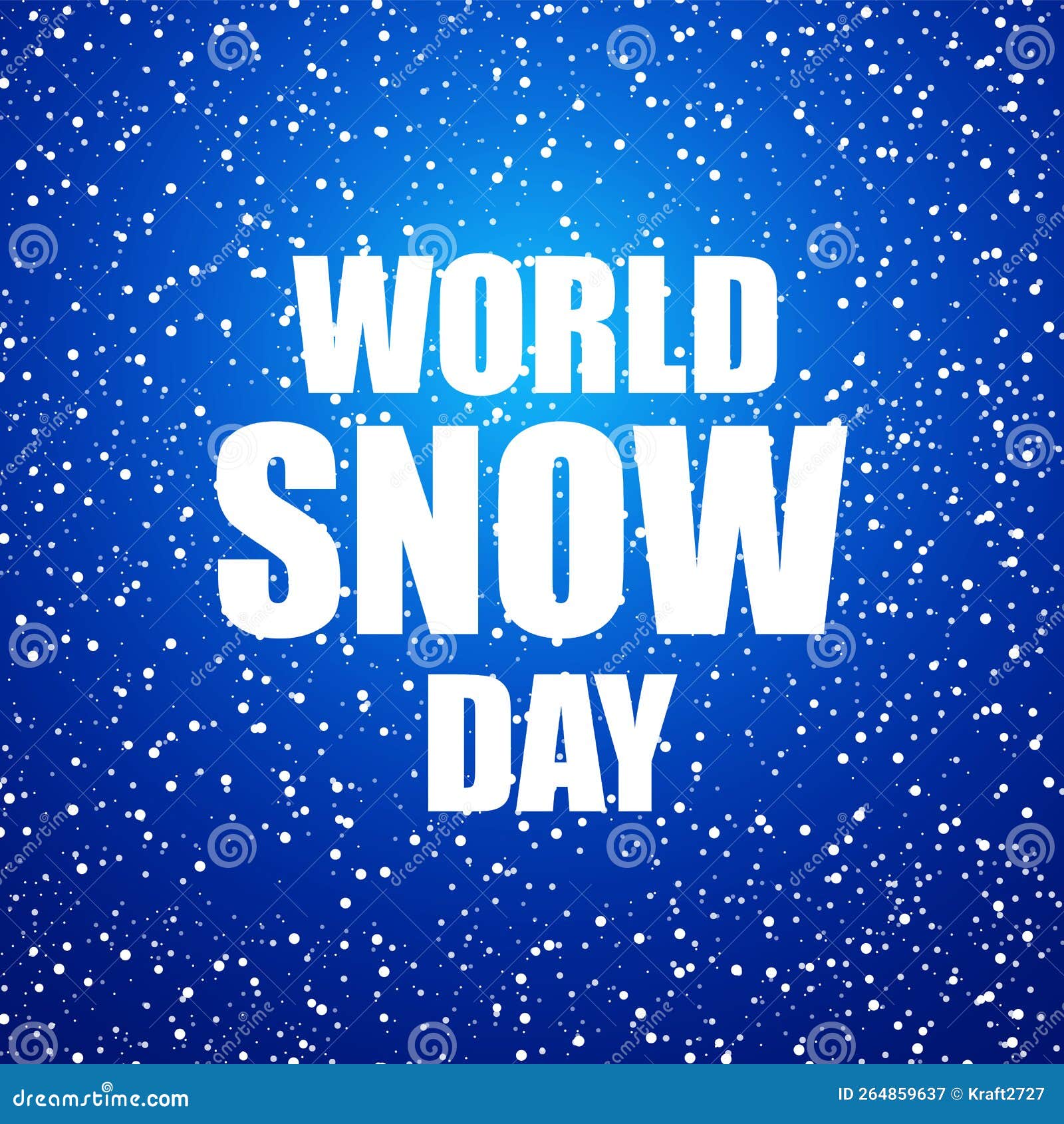 World Snow Day Typography Snowfall Stock Vector Illustration of