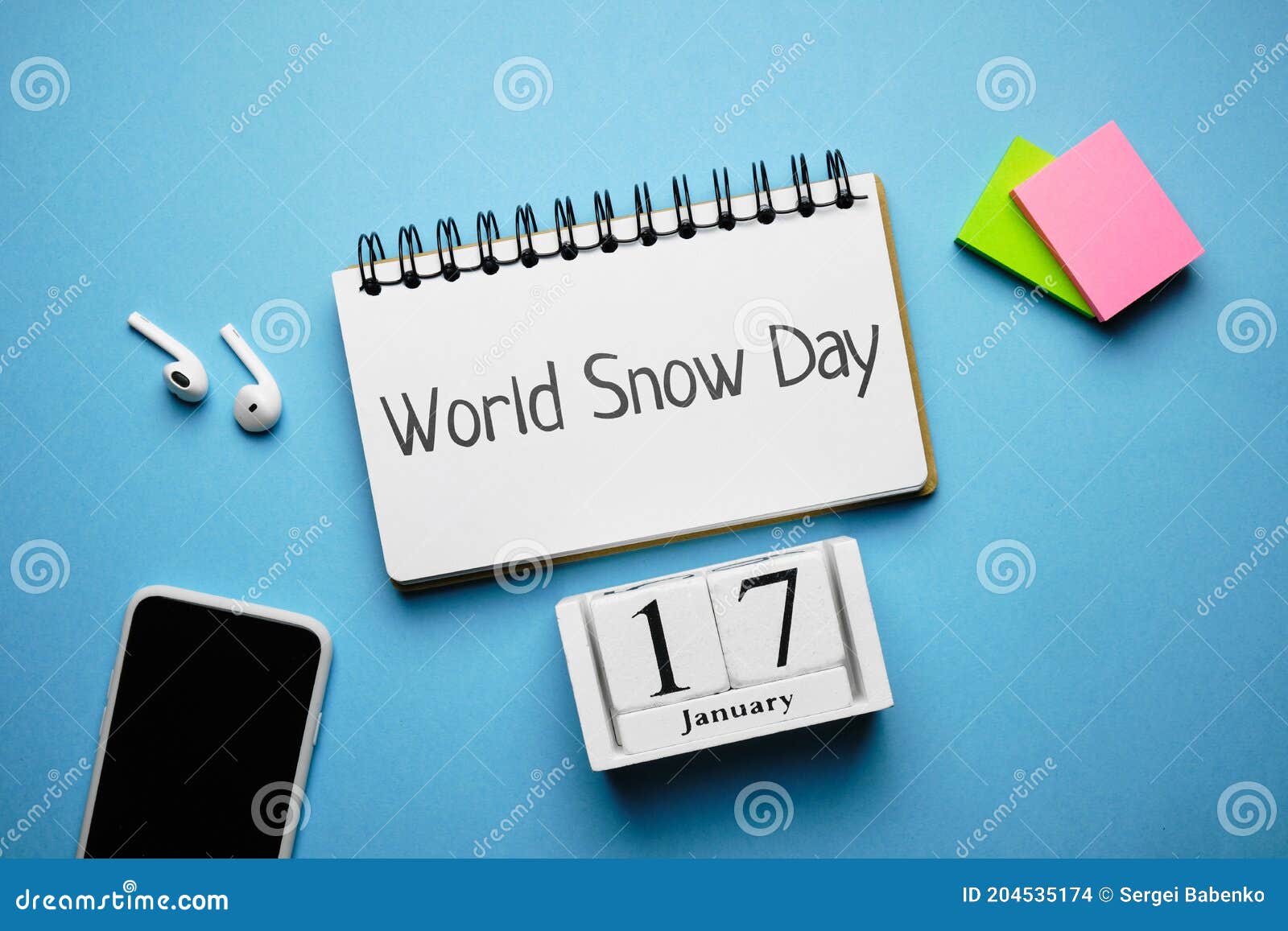 World Snow Day of Winter Month Calendar January Stock Photo Image of