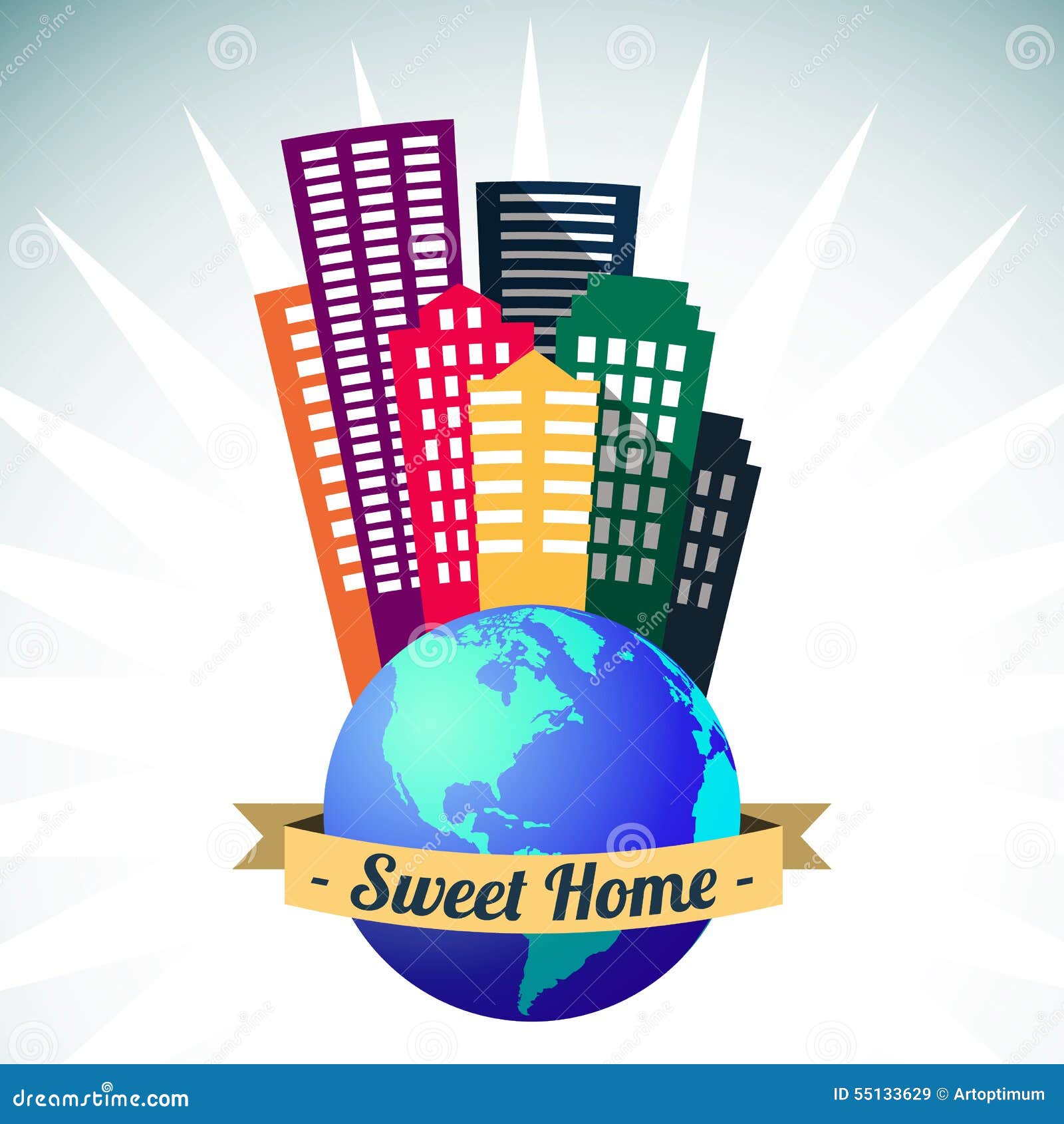 World Sweet Home Logo Vector Stock Vector Illustration Of Downtown Metropolis