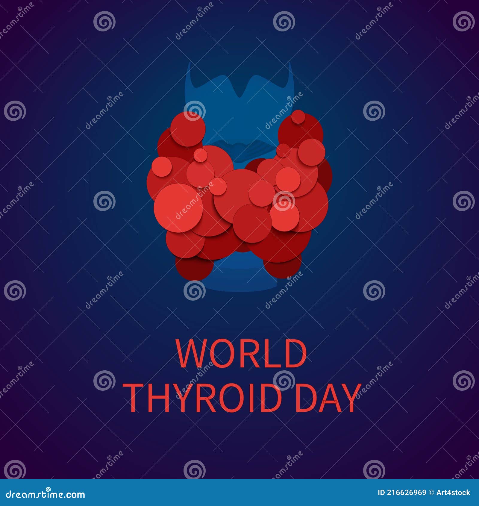 World Thyroid Day Poster with Thyroid Gland Icon Stock Vector