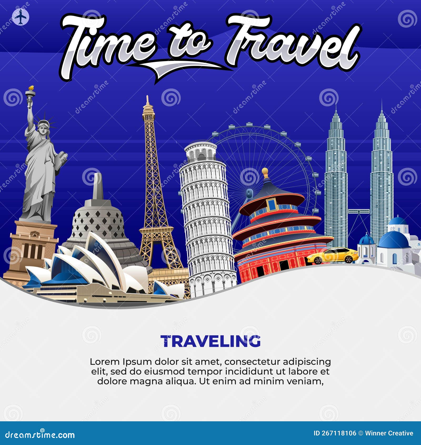 World Travel Vector Illustration. Tour and Travel Graphic Design for ...