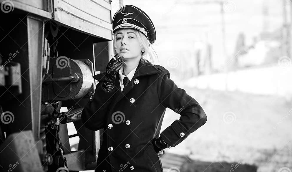World War Cosplay, Woman in Ss Uniform, Fetish Stock Image - Image of ...