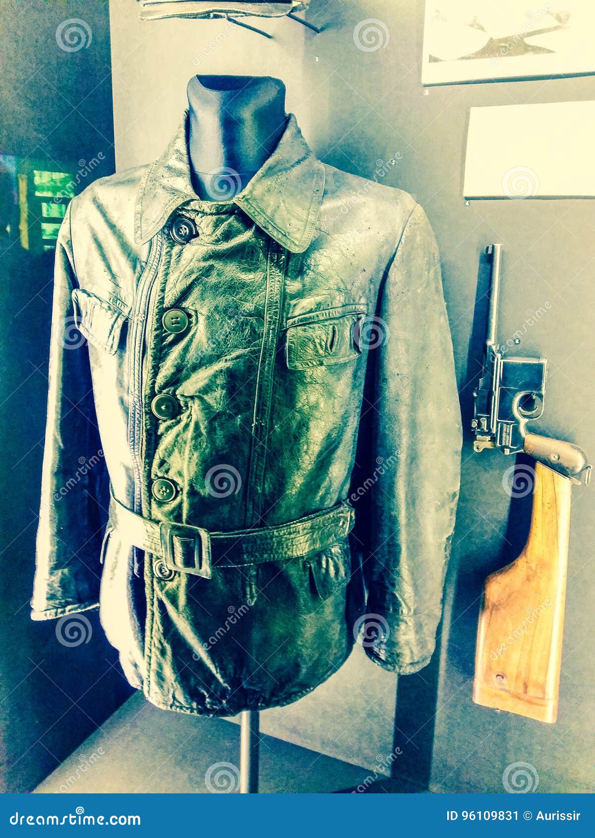 World War II Military Commander Leather Jacket Editorial Photo Image