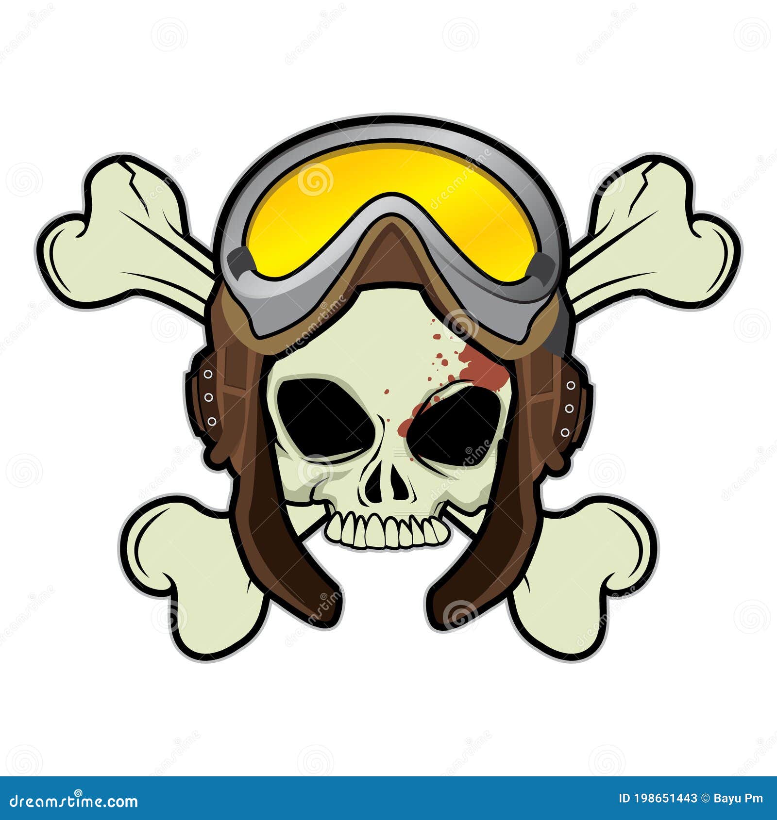 Pilot skull image Royalty Free Stock SVG Vector