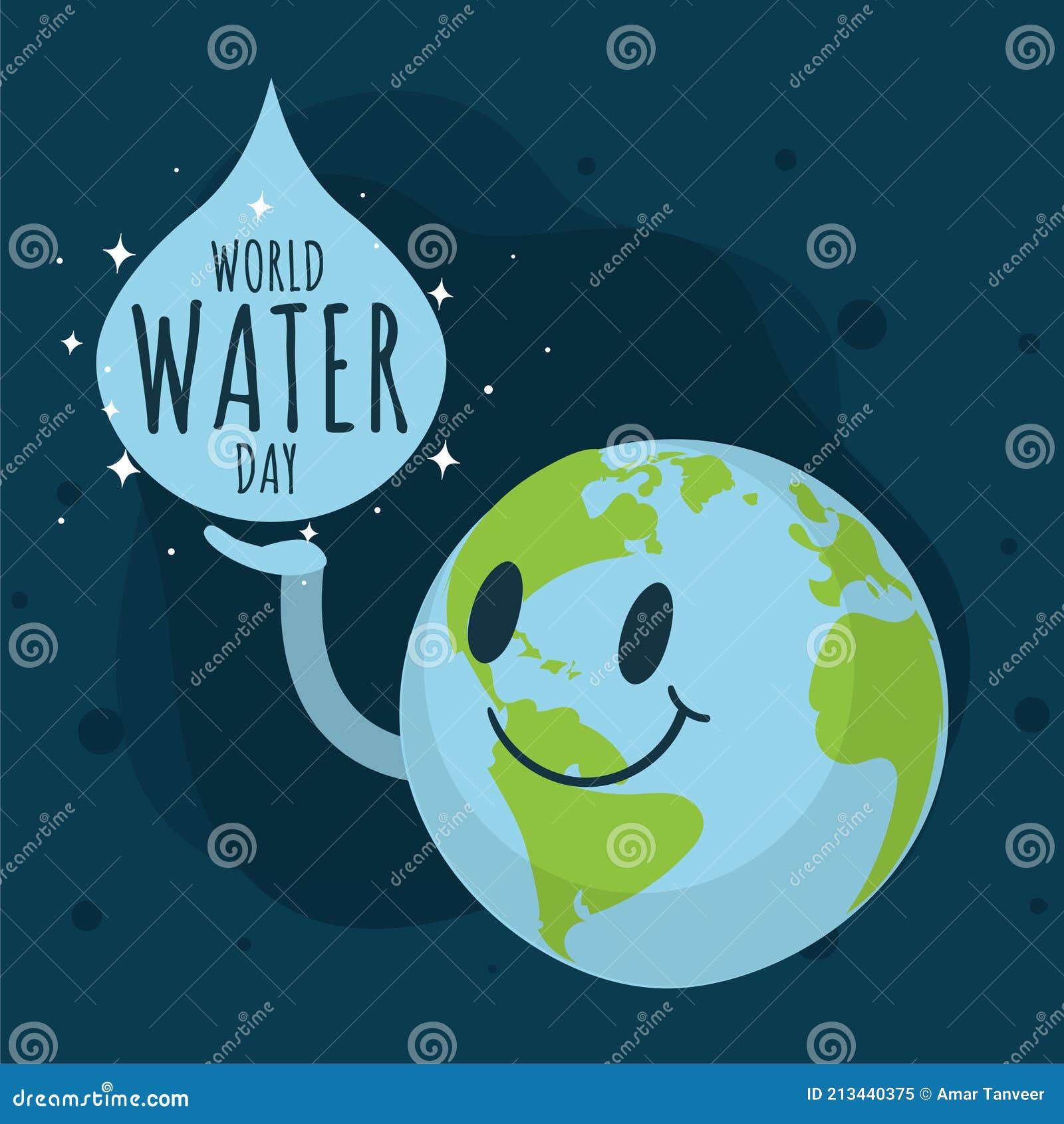 World Water Day Poster, Save Water, Earth and Water Droplet Illustration  Vector Stock Vector - Illustration of clean, conservation: 213440375