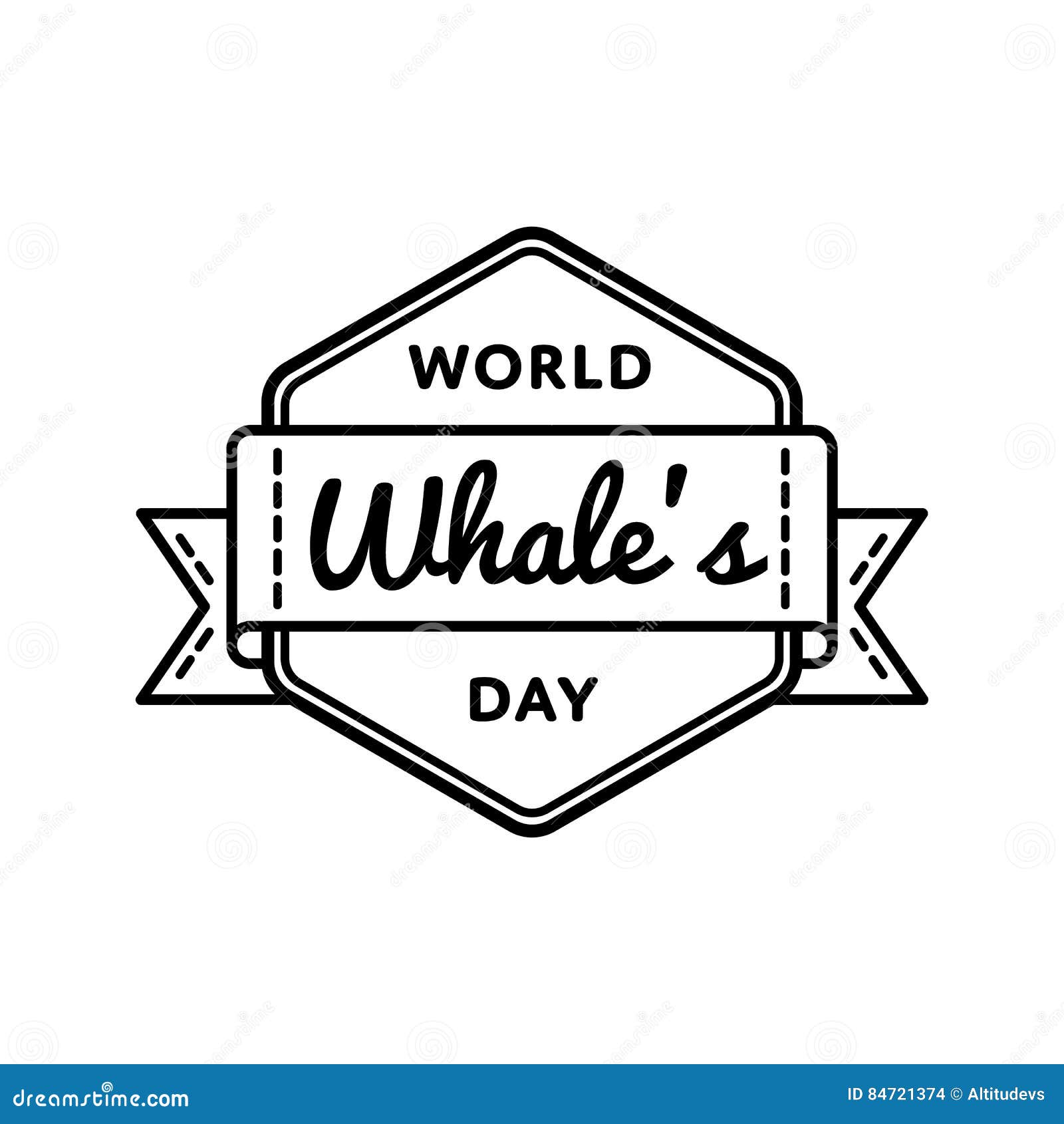 World Whales Day Greeting Emblem Stock Vector Illustration of festive