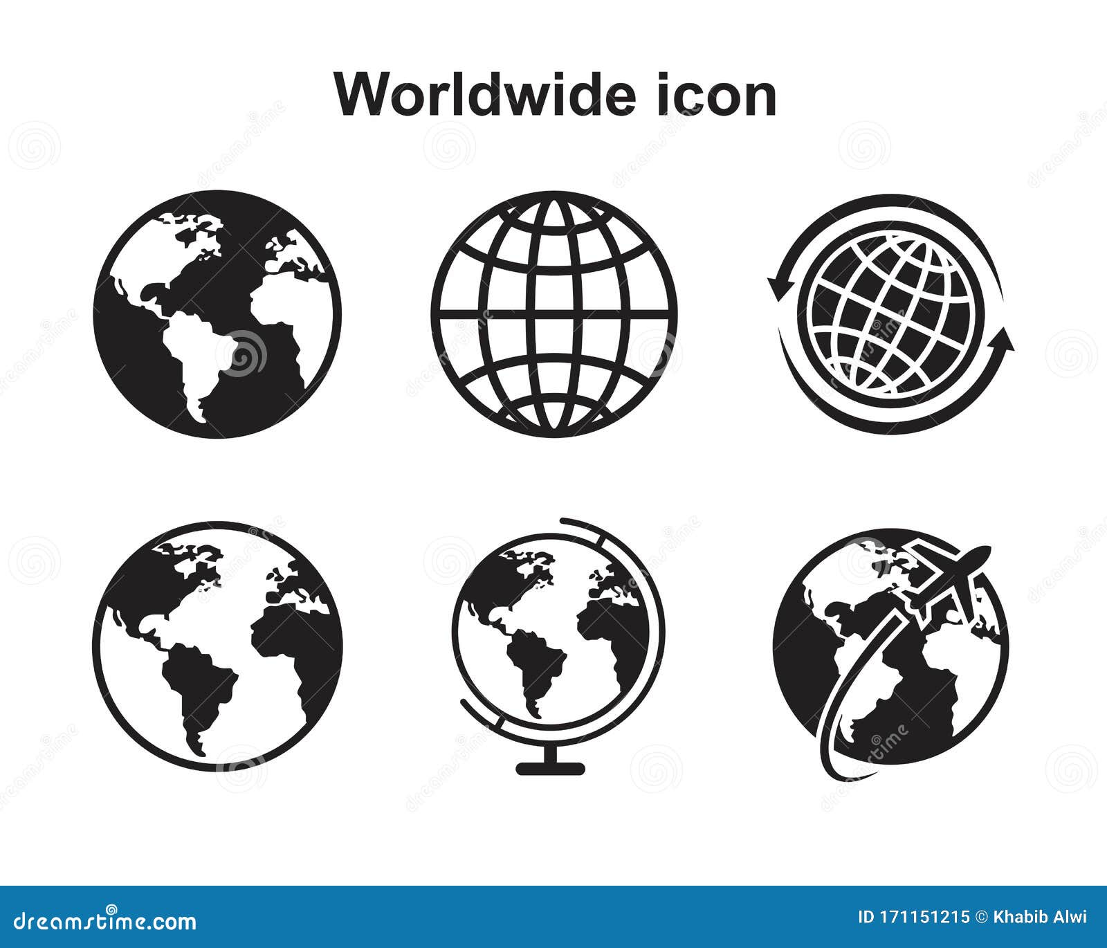 world wide set icon   for graphic and web 