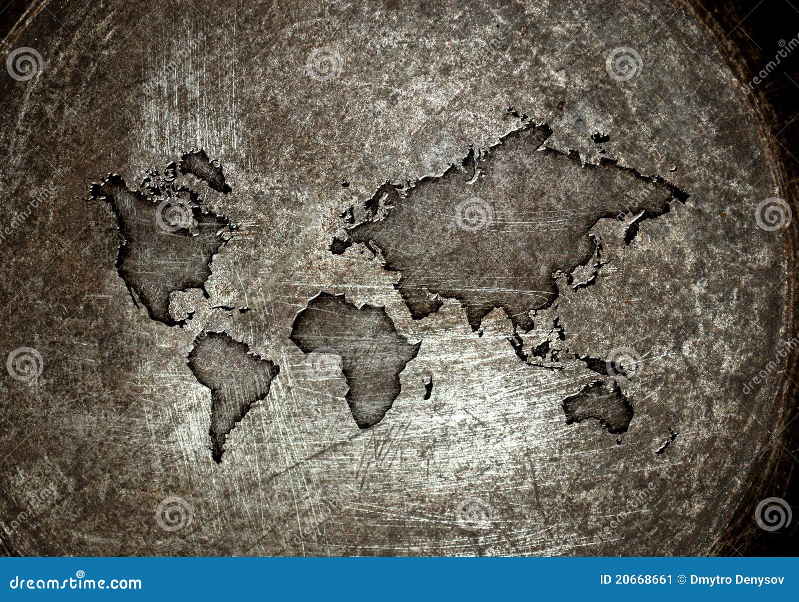 worldmap on a steel