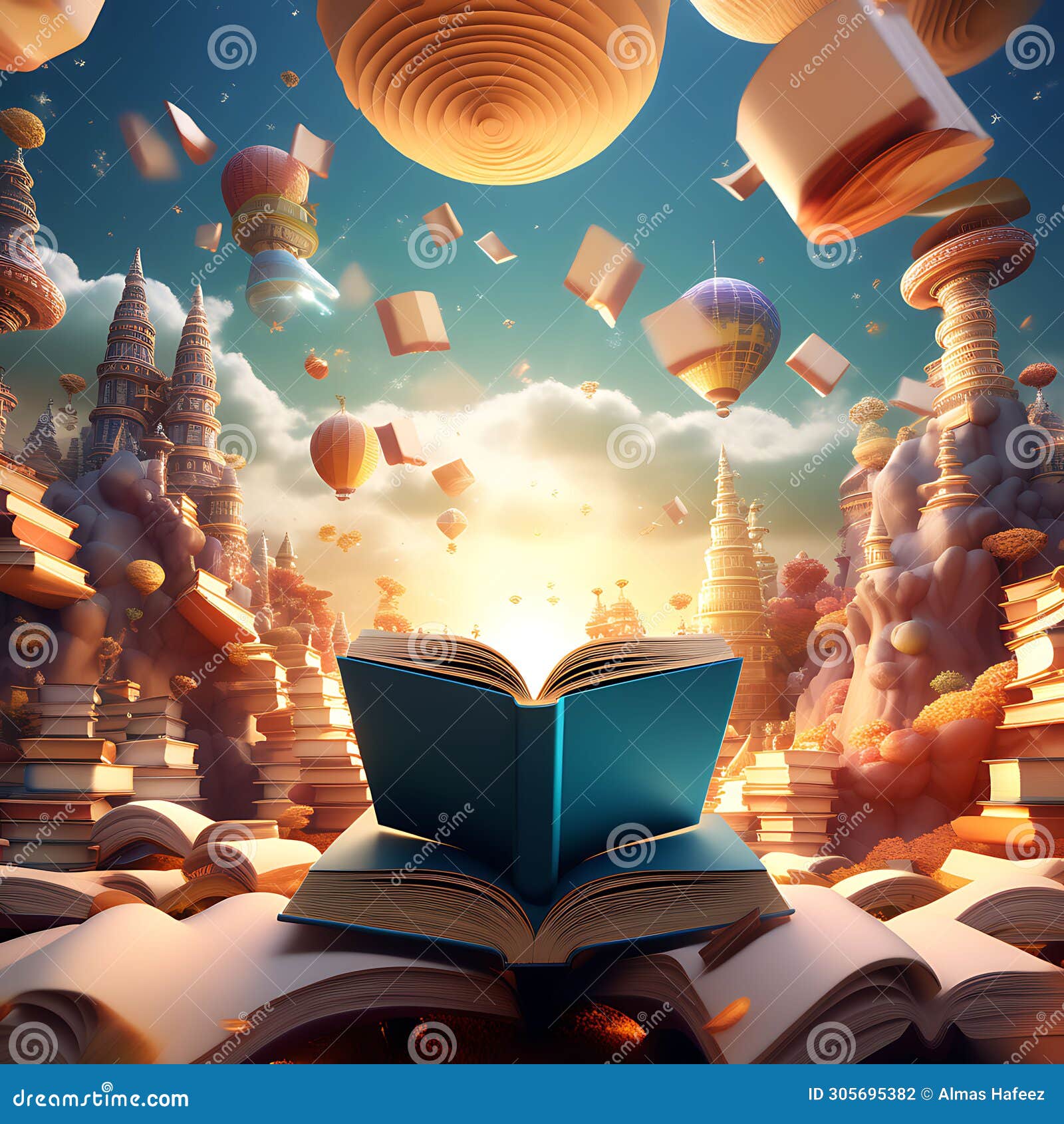 worlds unveiled: 3d  of books igniting imagination Ã¢â¬â generated by ai