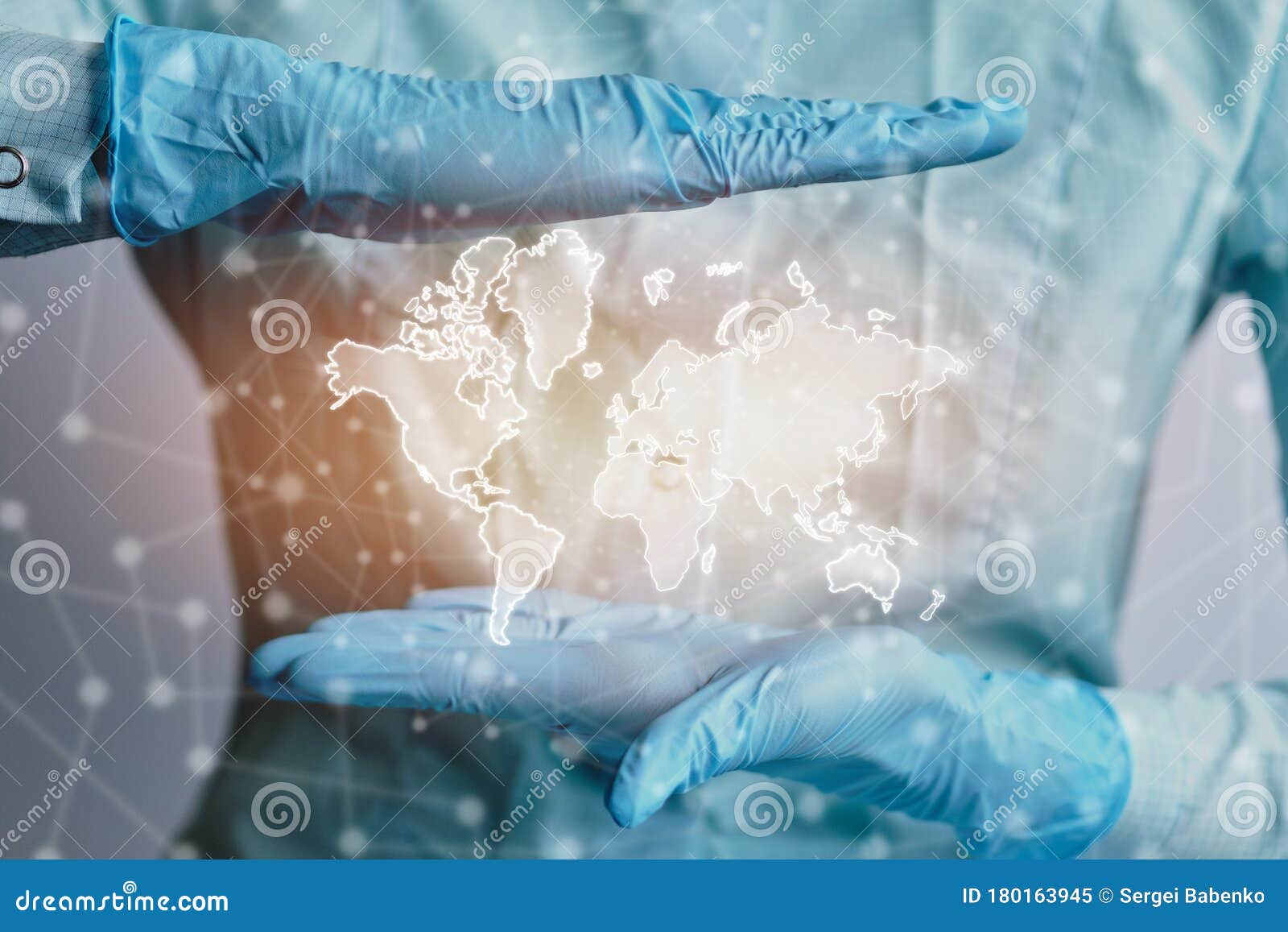 worldwide healthcare concept with doctor and map