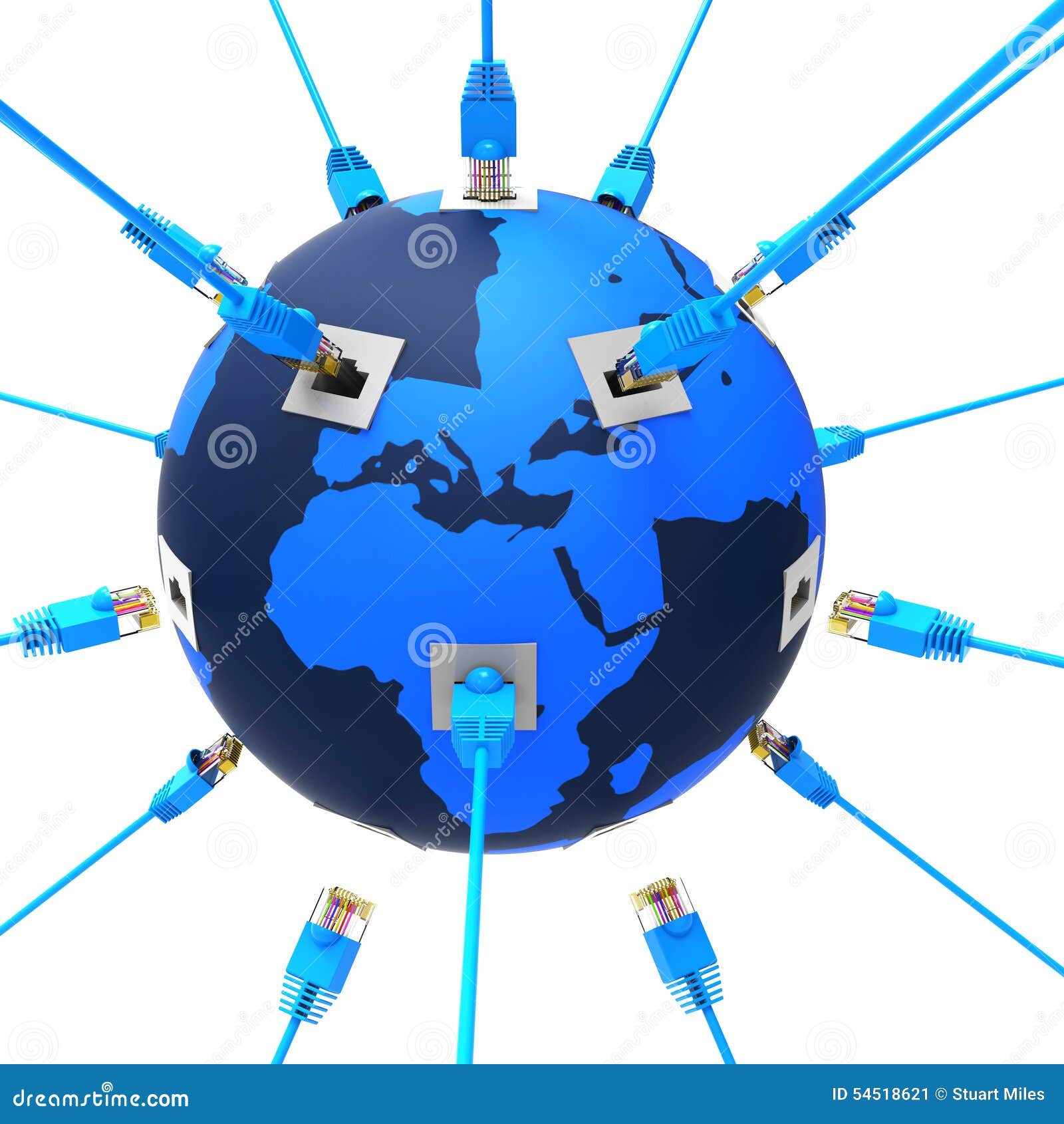 Worldwide Network Represents  Site and Computing Stock Illustration