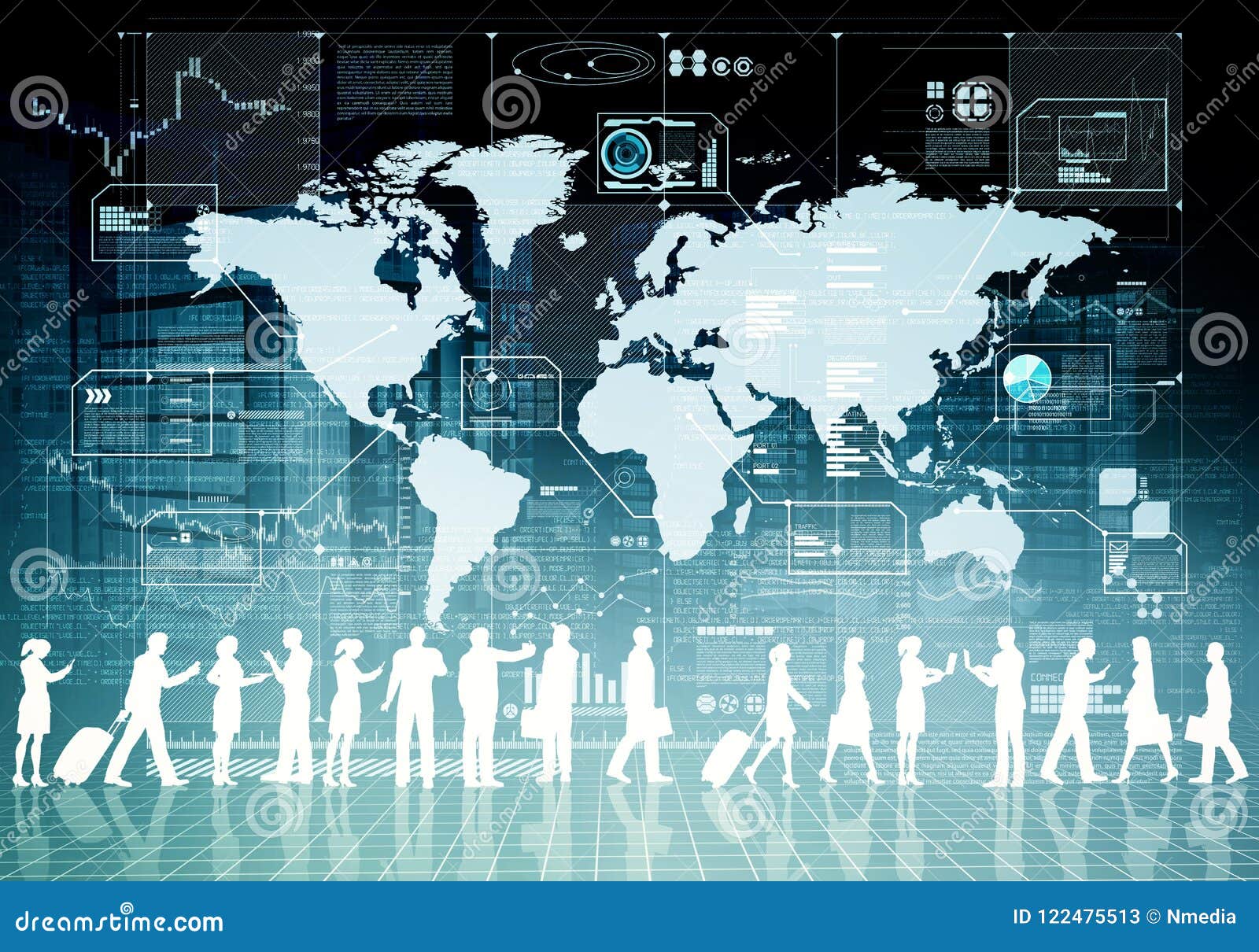 Internet Business Virtual People Stock Illustration - Illustration of ...