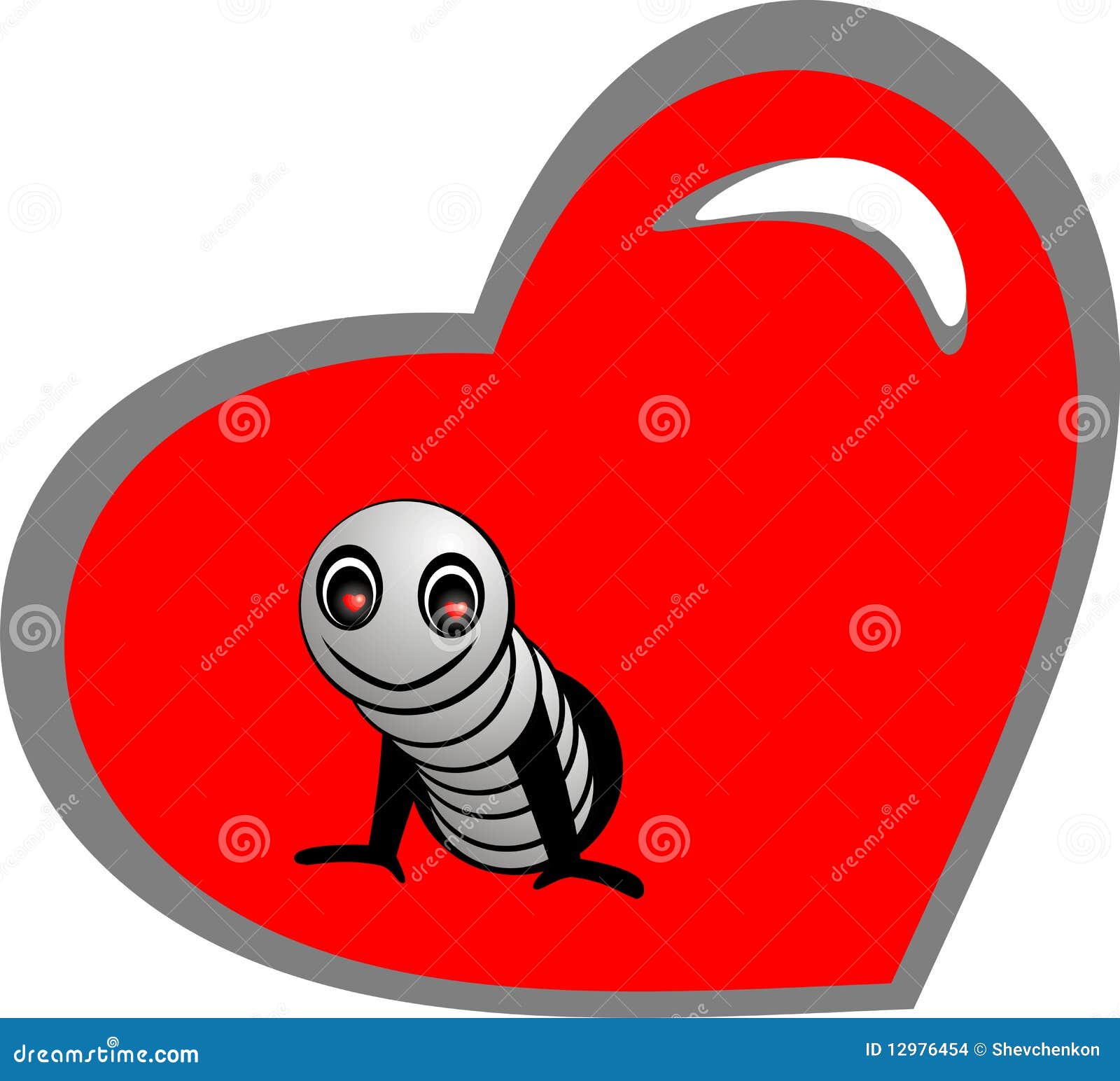 Worm in Heart stock vector. Illustration of friendship - 12976454