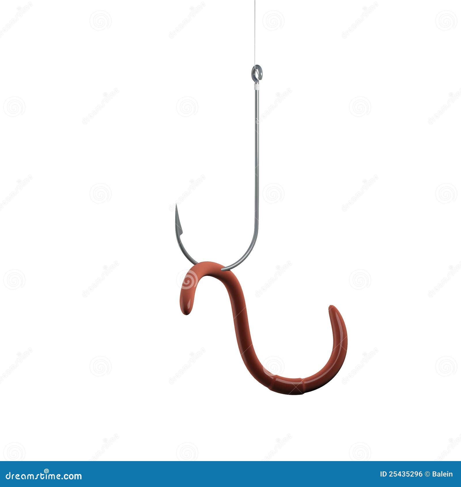 Worm on hook stock illustration. Illustration of emotion - 25435296
