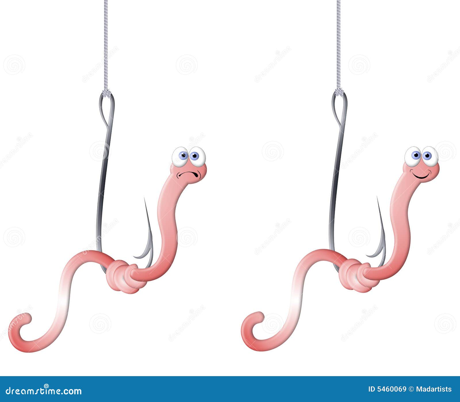 Worm on a Hook stock illustration. Illustration of