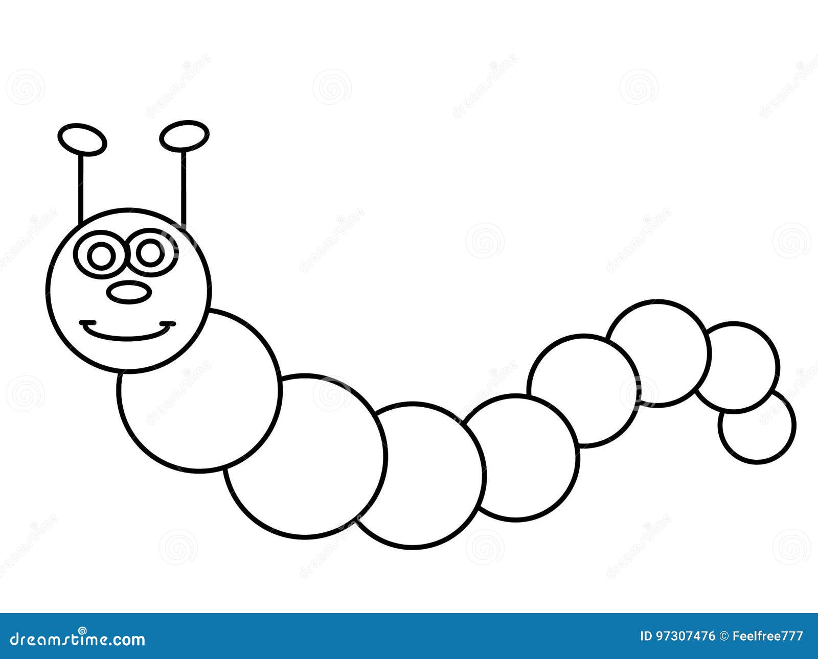 Worm Kids Educational Coloring Pages Stock Illustration - Illustration