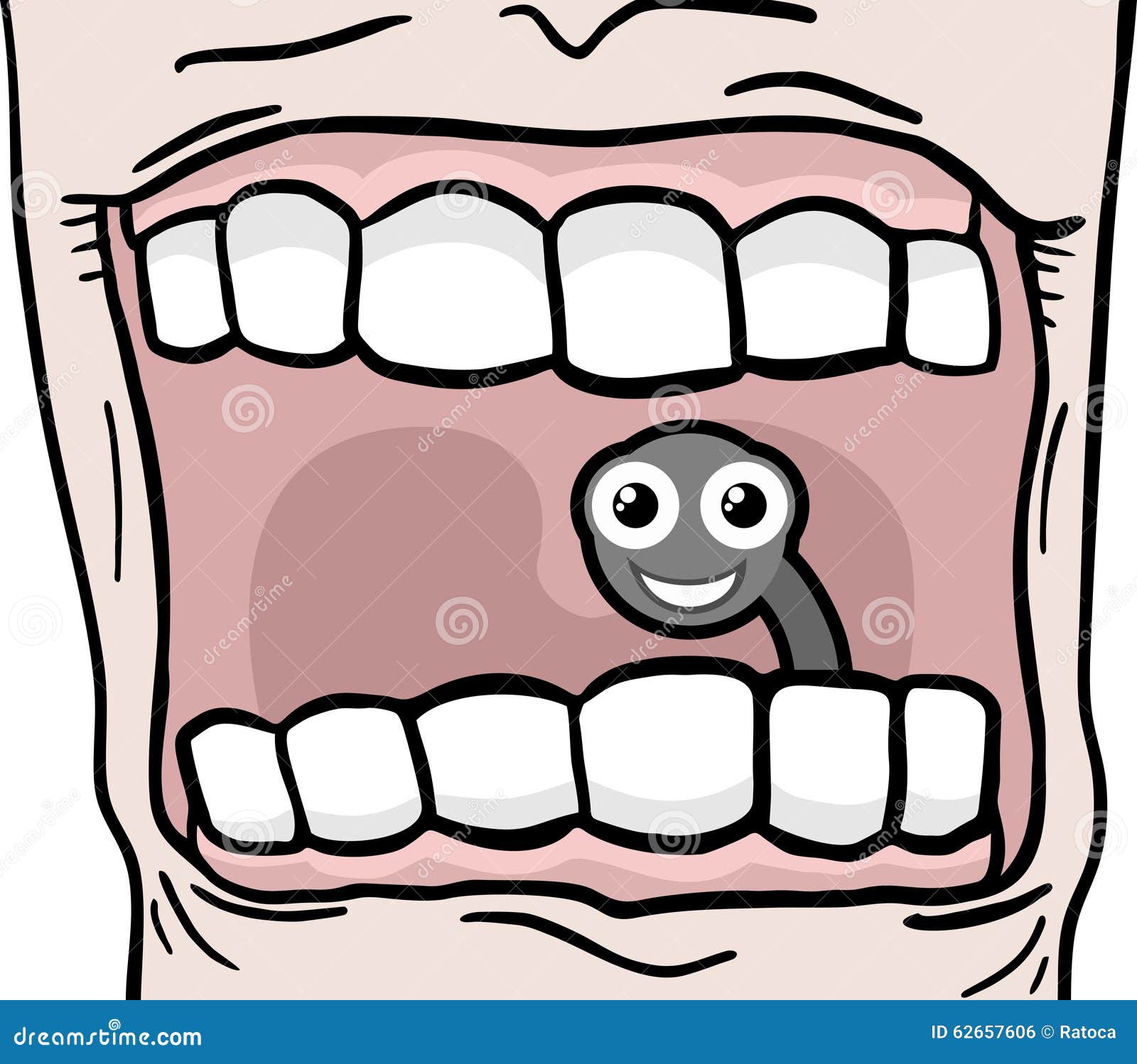 Worm in mouth stock vector. Illustration of linear, happy 62657606