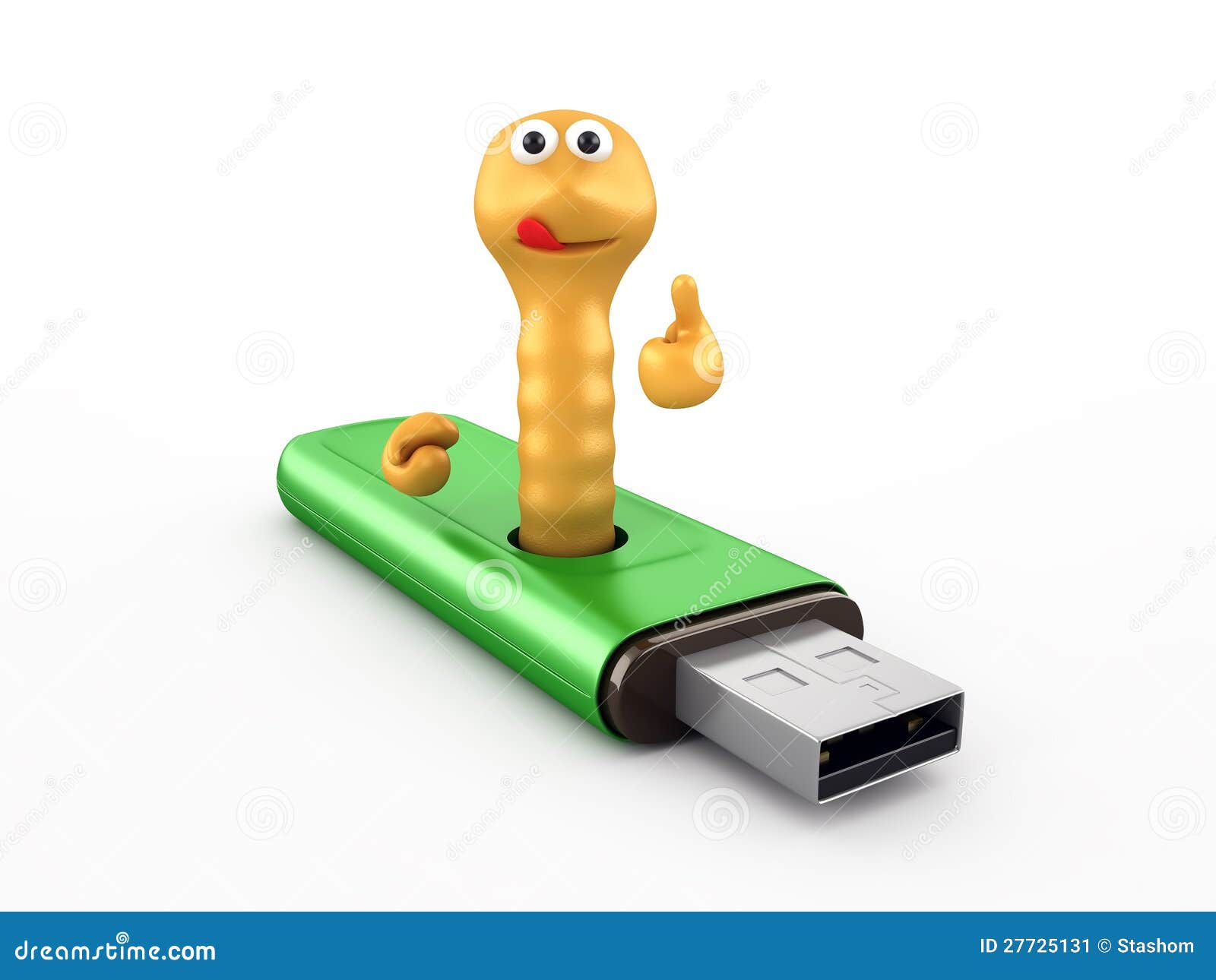Worm in the USB Flash Drive Stock Illustration Illustration of cyber