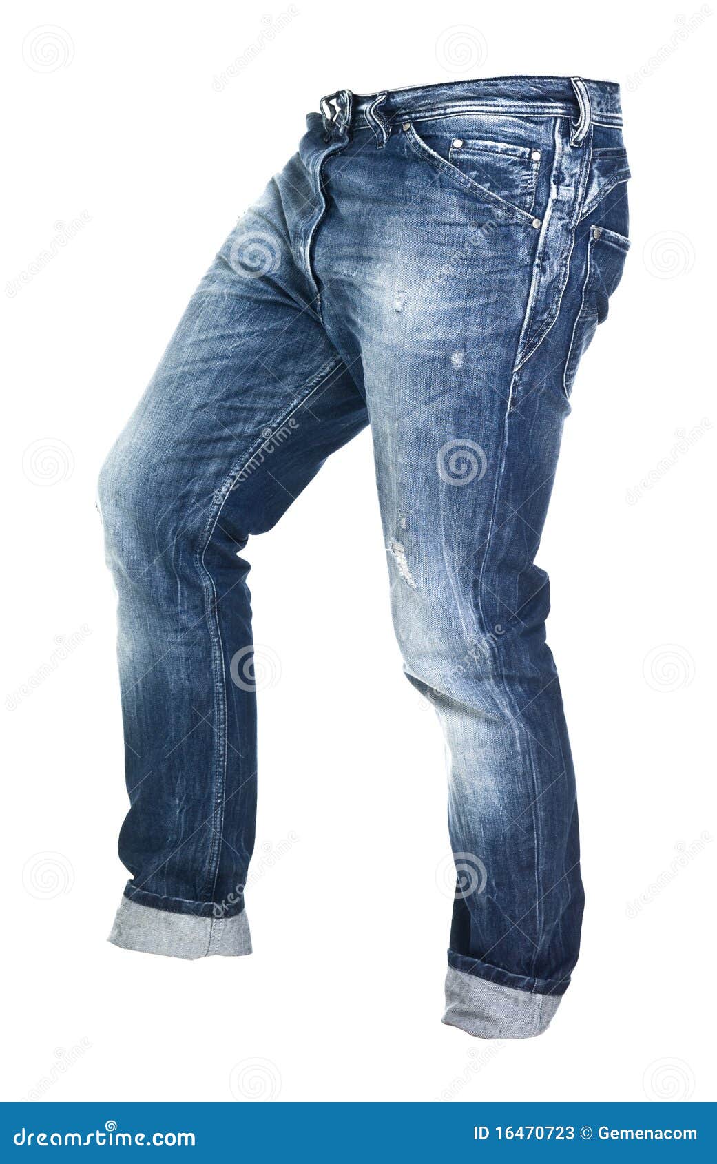 Worn blue jeans isolated stock image. Image of pants - 16470723