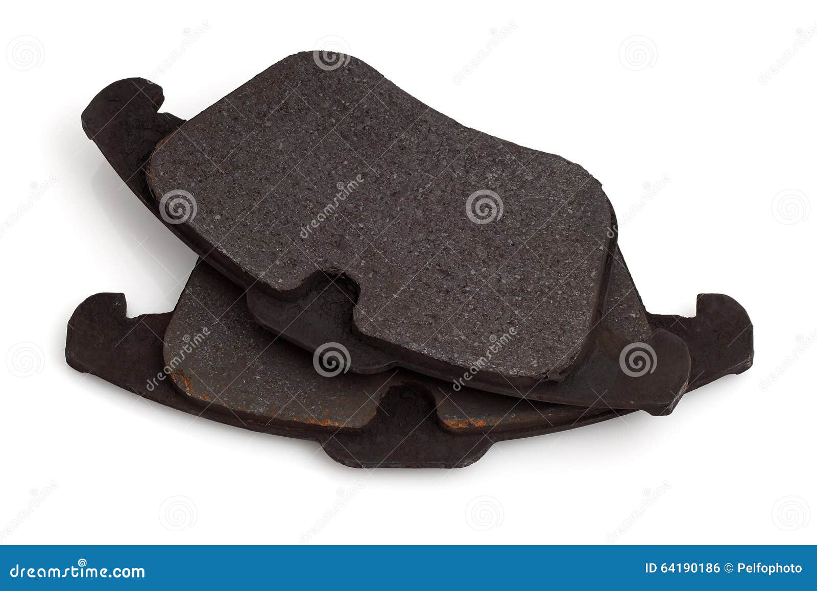 Worn brake pads. stock photo. Image of isolated, automobiles 64190186