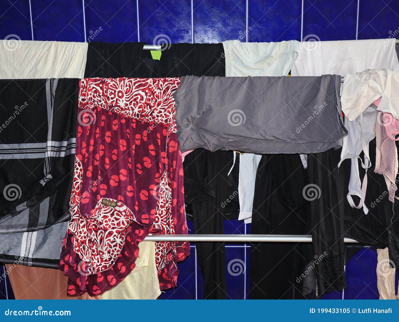 Worn Clothes that are Drying in the Sun and are Dry Stock Image Image