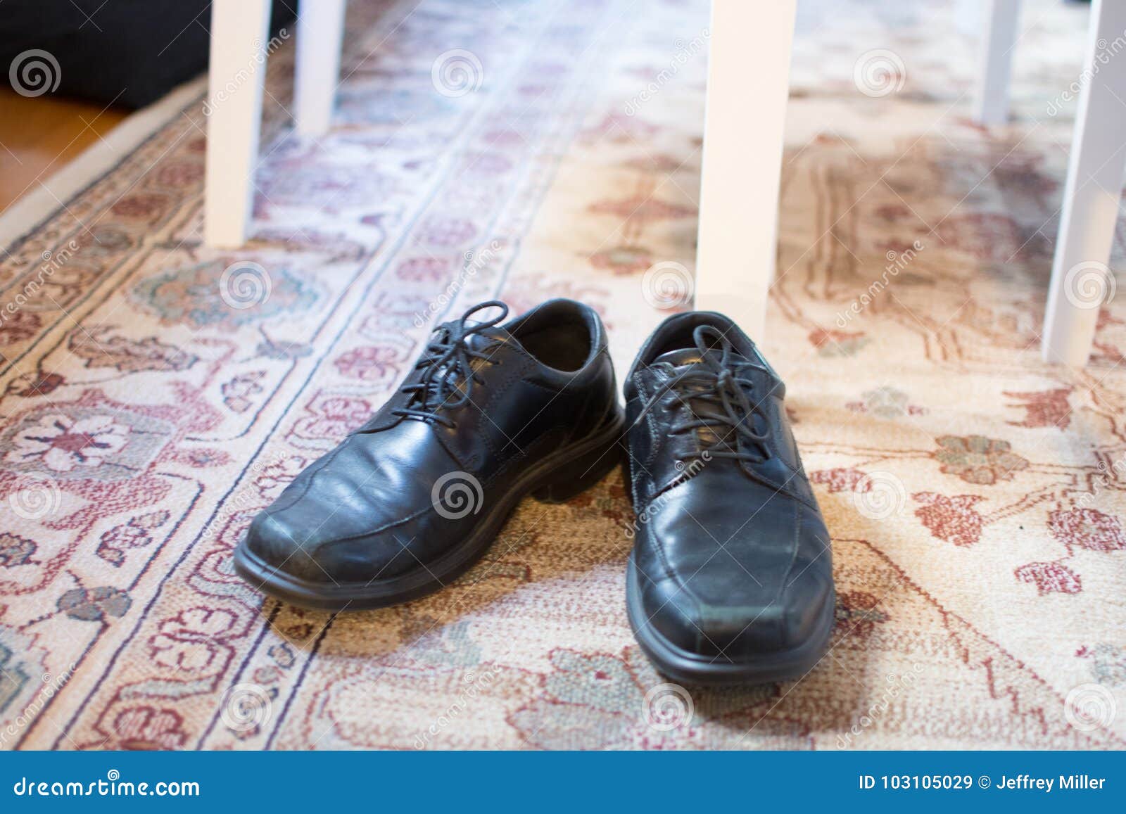 Worn Out Black Leather Shoes Stock Image - Image of leather, shoes ...