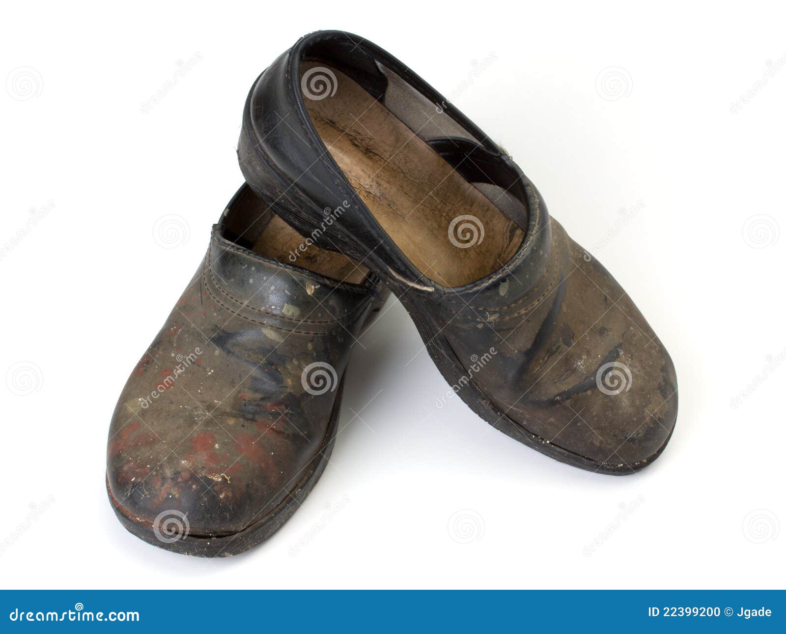 Worn out clogs stock photo. Image of shoe, footwear, white - 22399200