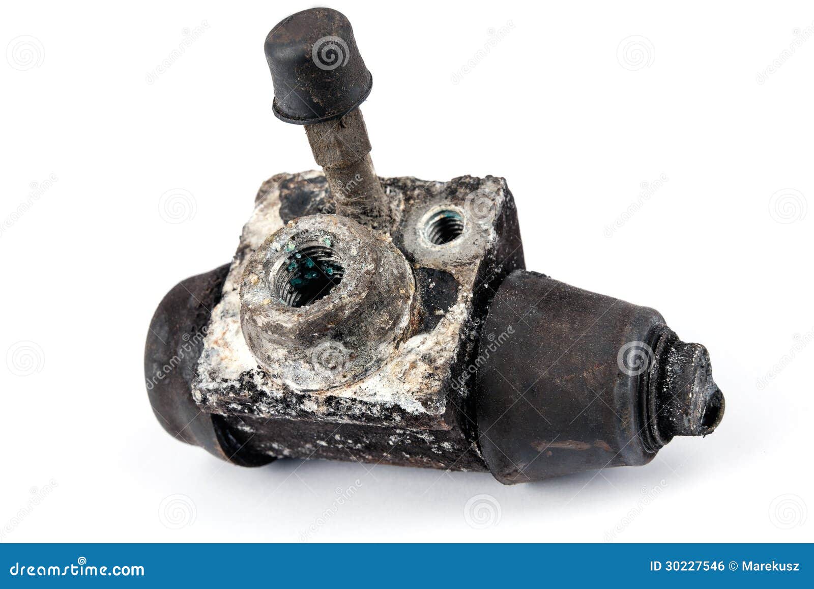 Worn out brake cylinder stock photo. Image of safety 30227546