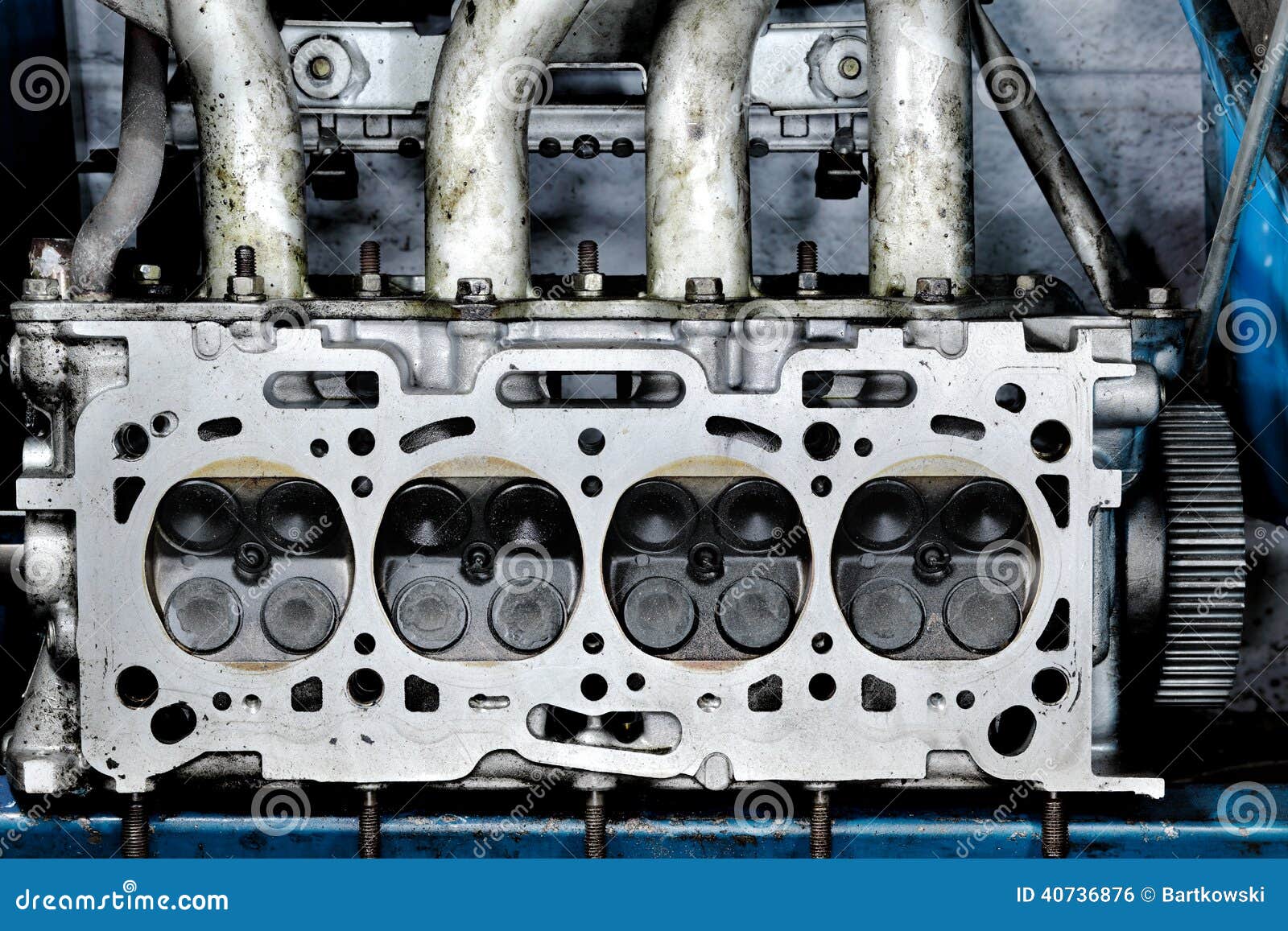 Worn out engine head stock photo. Image of industry, auto 40736876