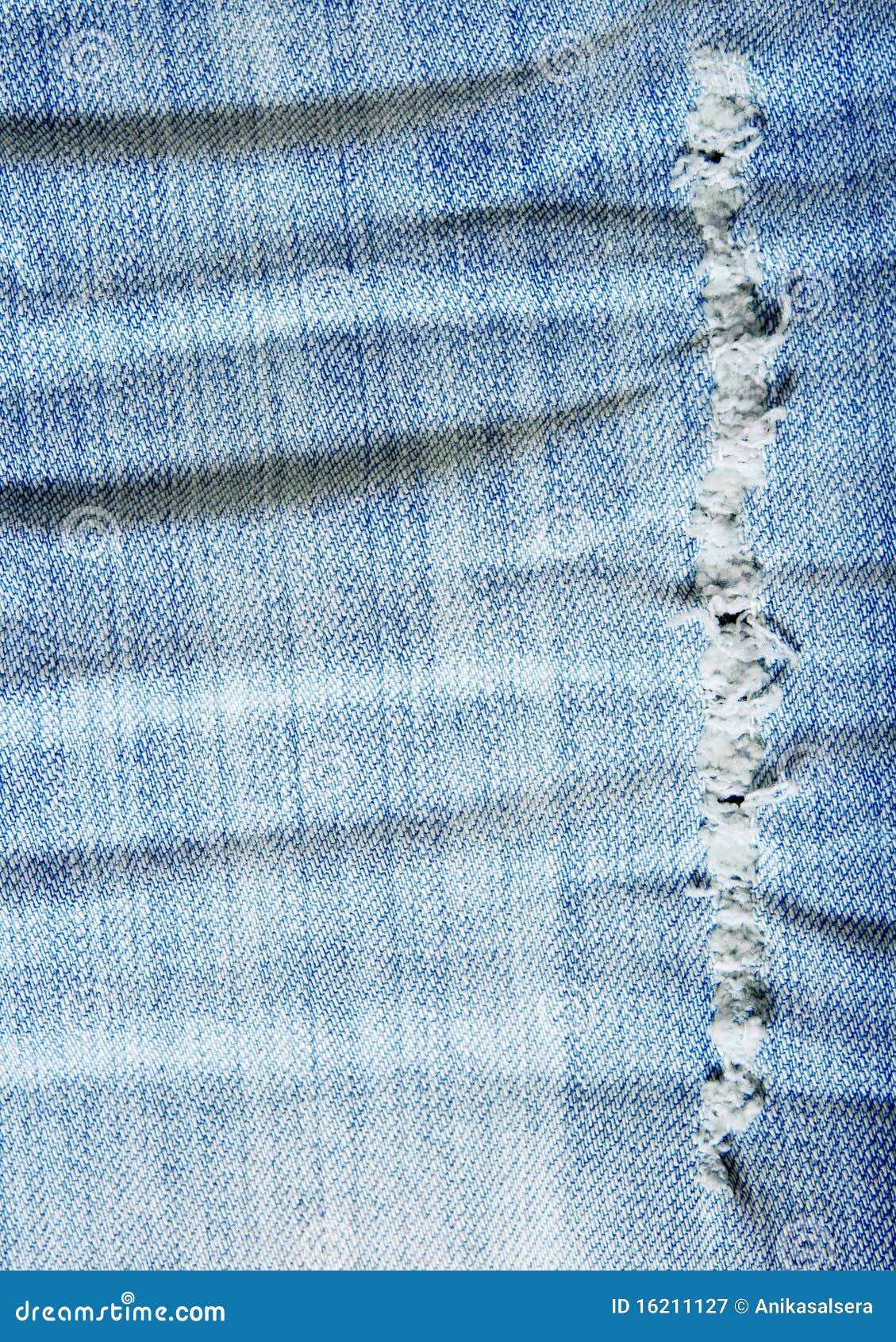 Worn Out Wrinkled Blue Denim Stock Image - Image of close, denim: 16211127