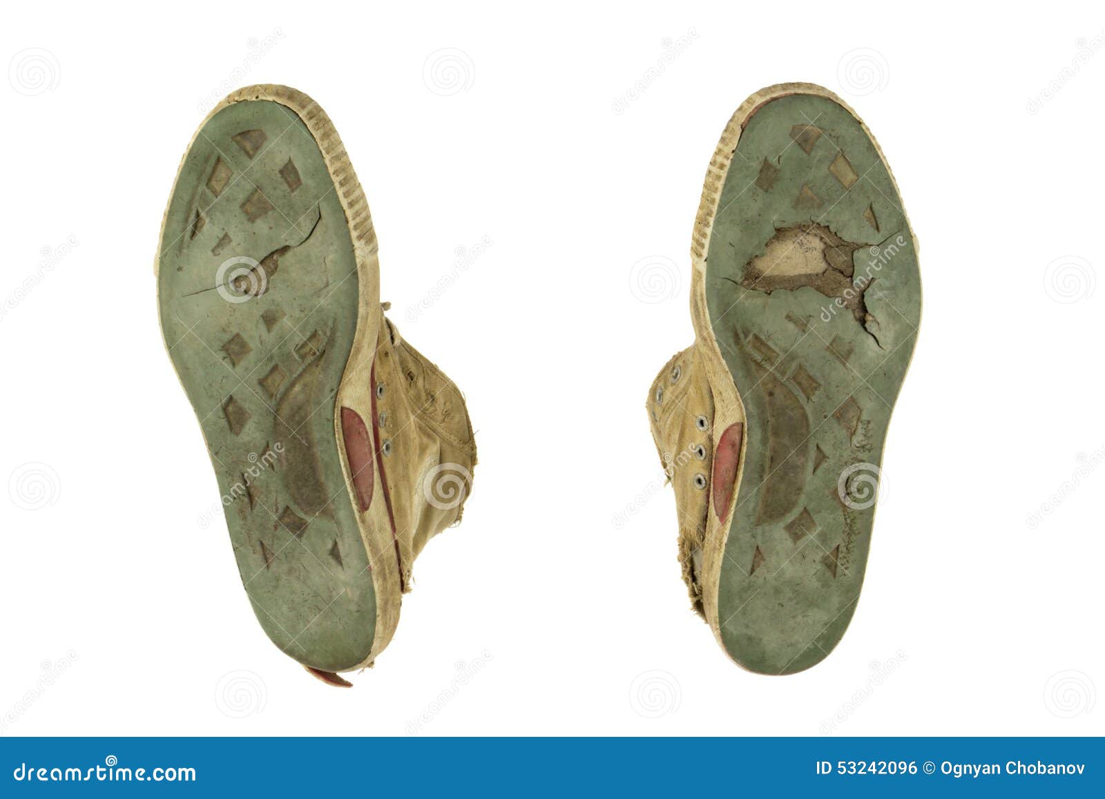 Worn Sports Shoes Isolated White Stock Photo - Image of shoe ...