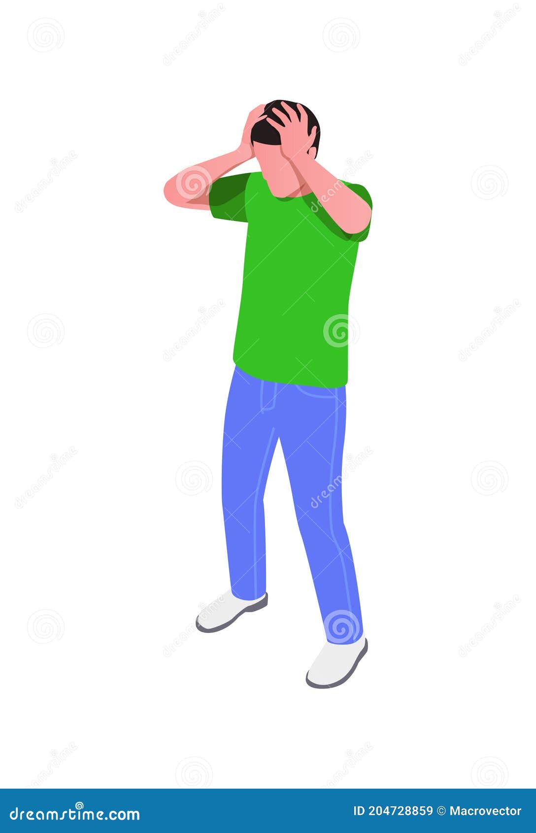 Worried Man Vector Illustration Stock Vector - Illustration of company