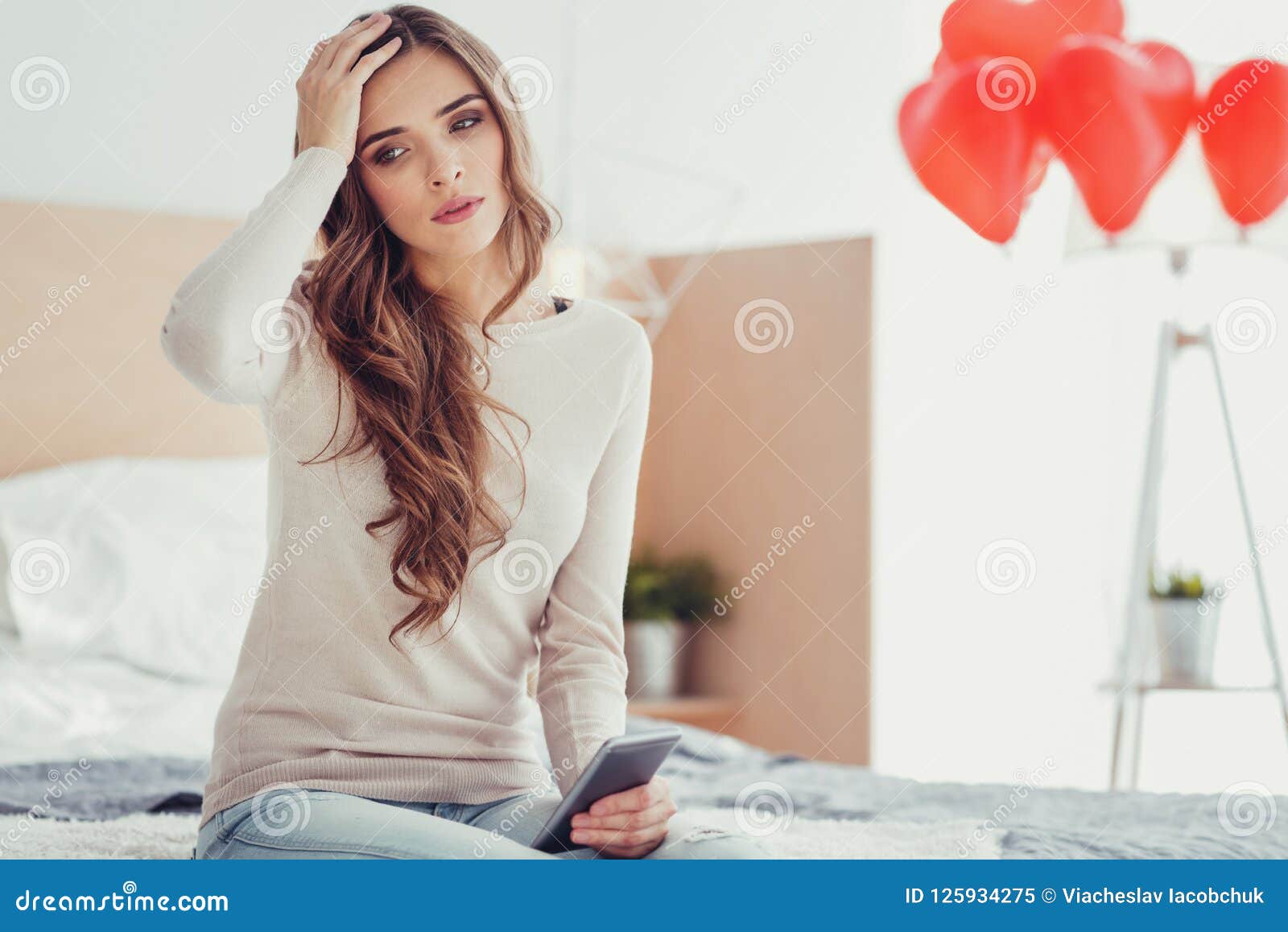 worried young girl expressing sadness