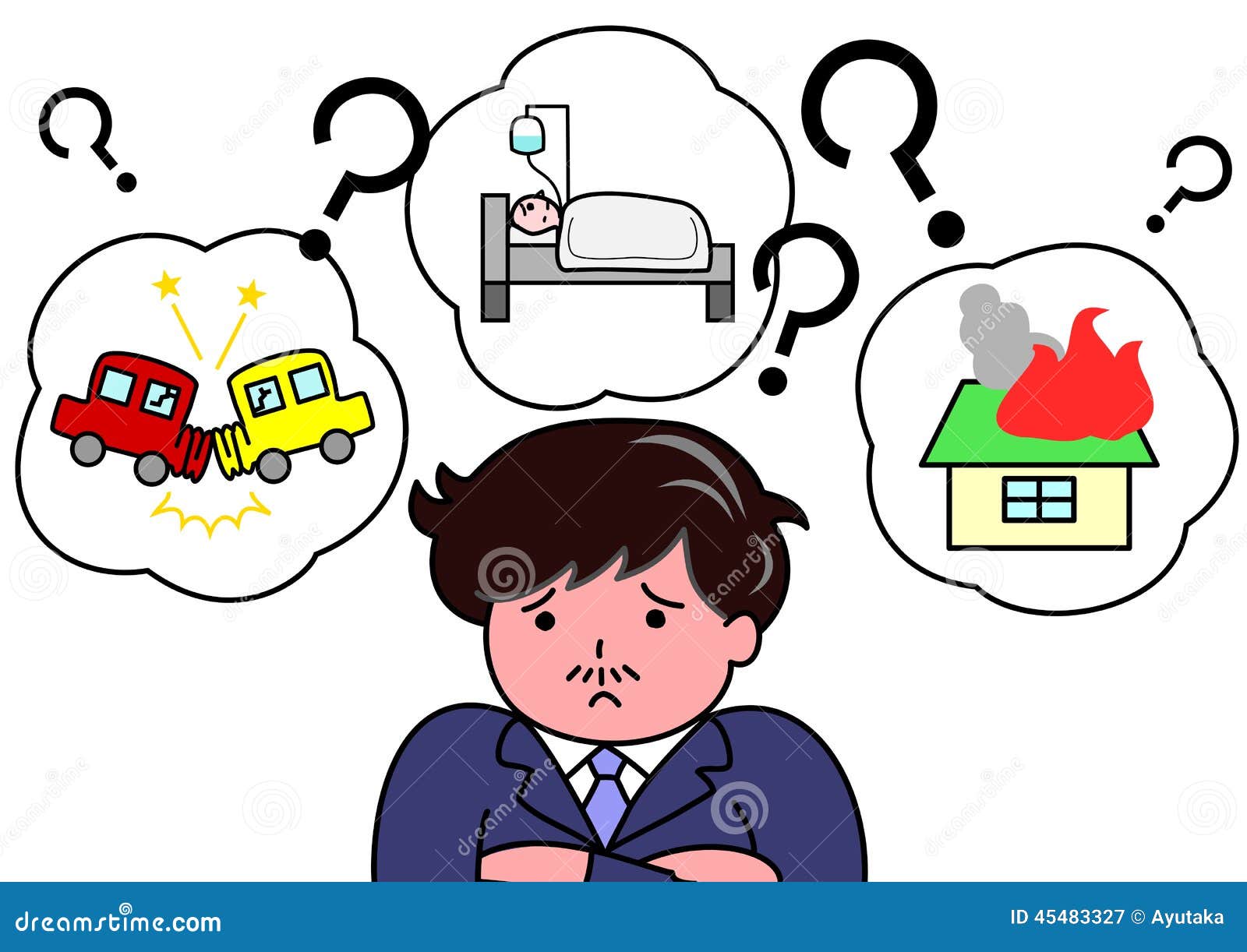 Worry about the risk stock vector. Illustration of white - 45483327