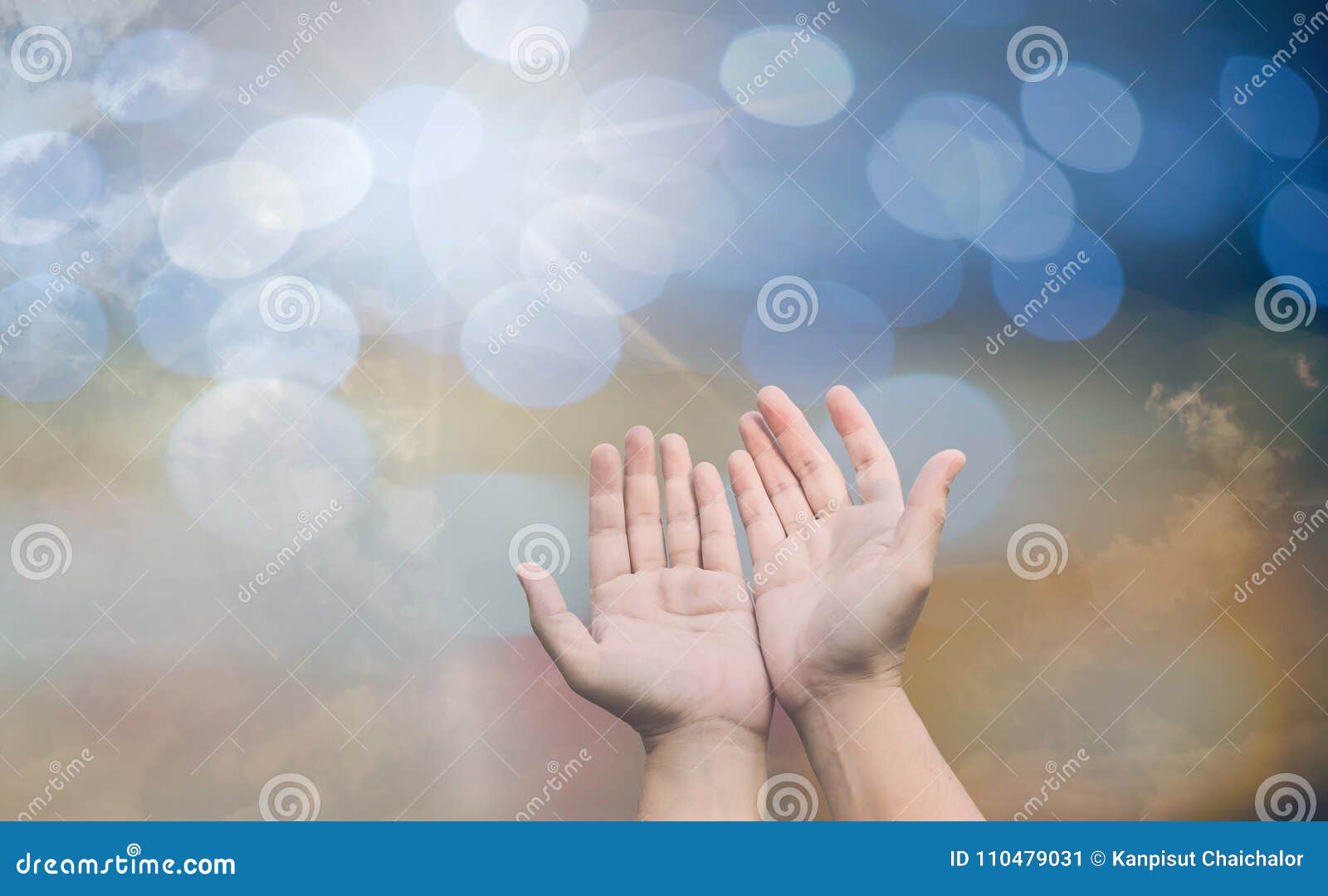 worshipping god concept,people open empty hands with palms up