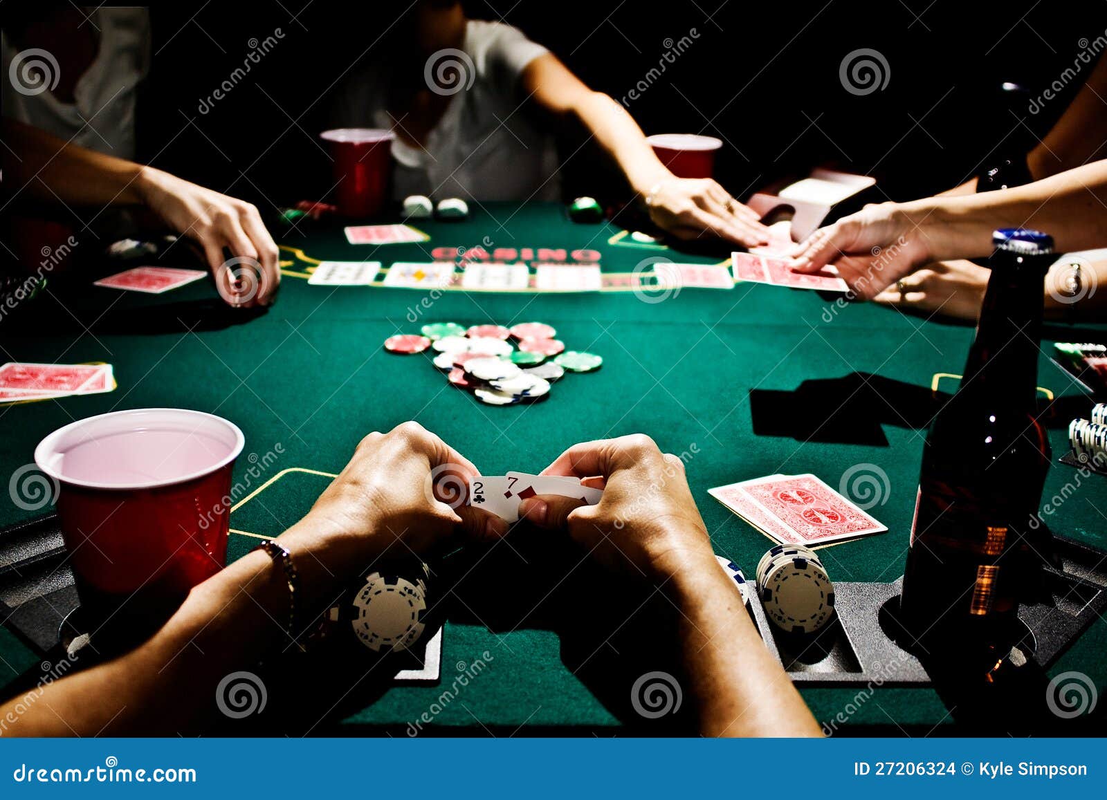 Worst Hand in Poker stock photo. Image of hand, chips - 27206324