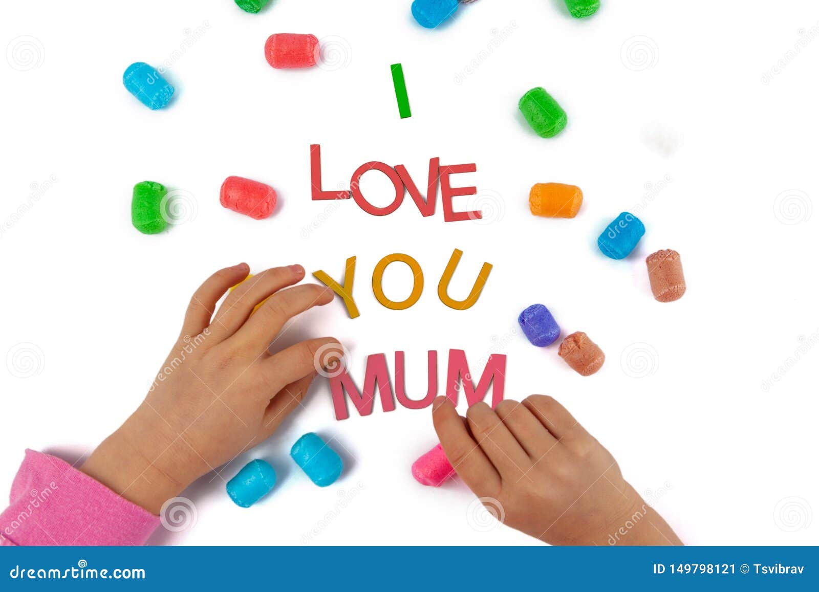 Wort Ich Liebe Dich Mama Von Den Bunten Buchstaben Stockbild Bild Von Wort Mama