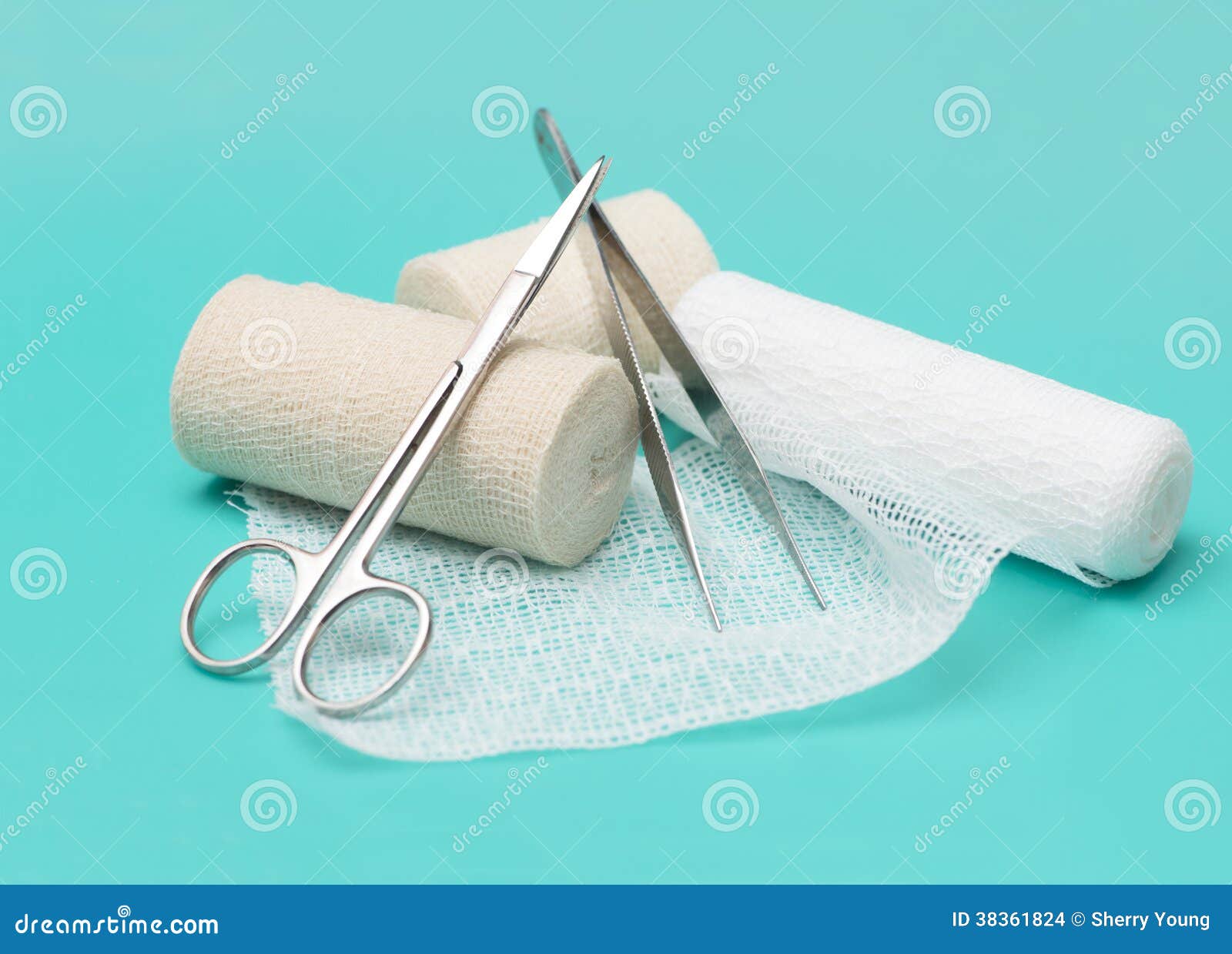 Wound Dressing stock photo. Image of bandage, scissors 38361824