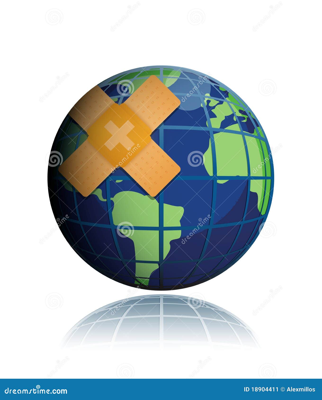 Wounded Earth With Band Aid Stock Image Image 18904411