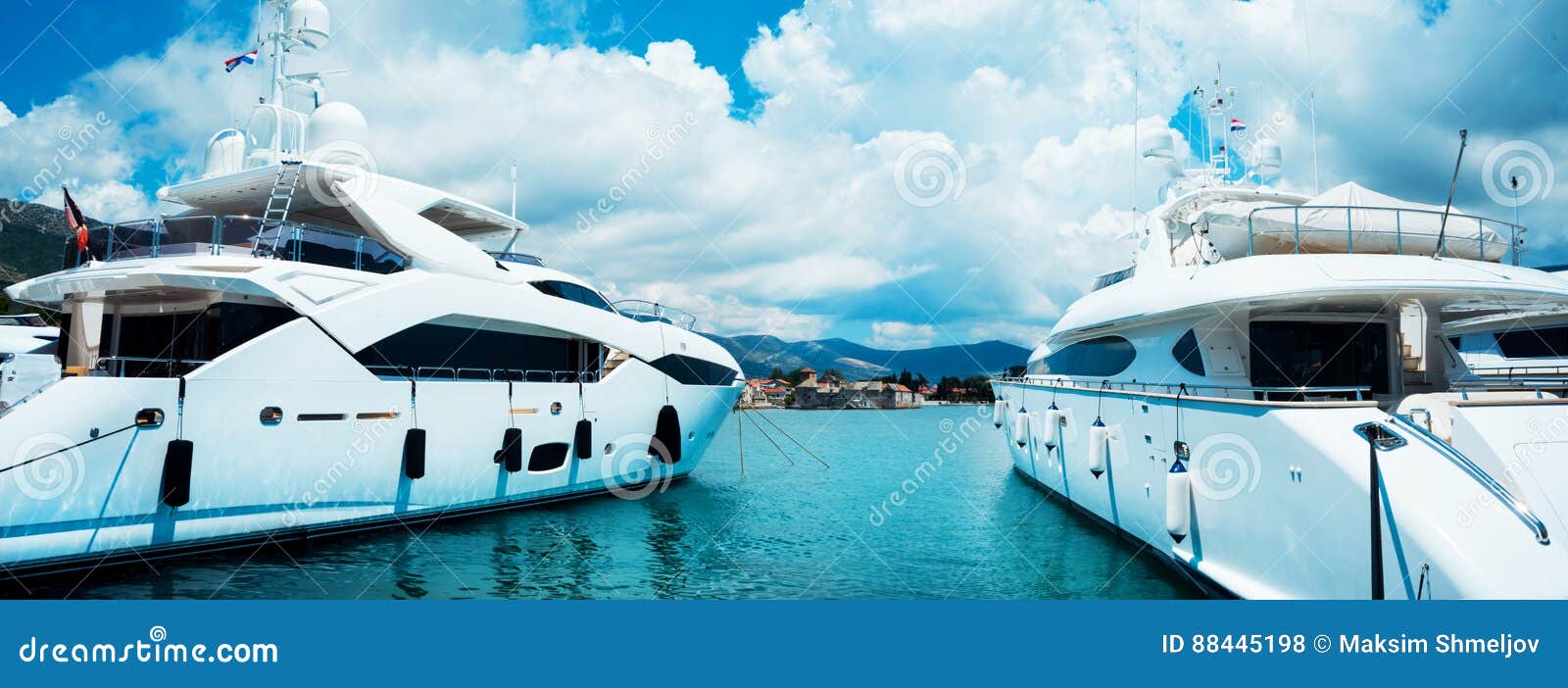 a woundeful yacht is in a blue sea. traveling, yachting, sailing concept.