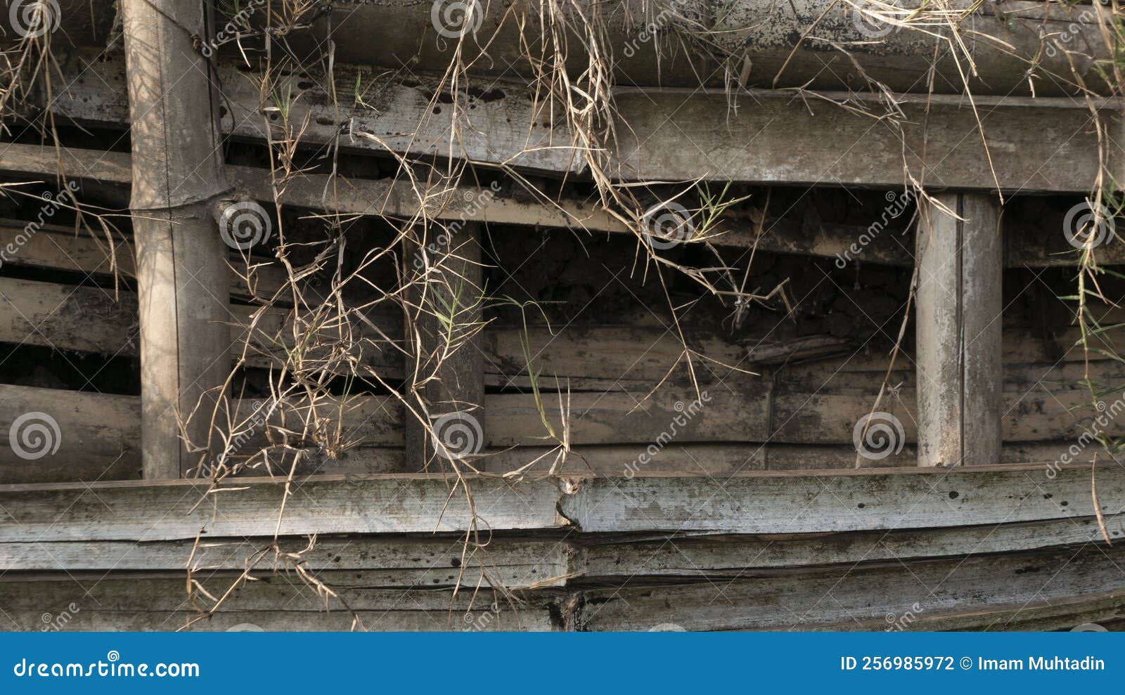 woven bamboo, retaining the soil of the rice fields so as not to erode