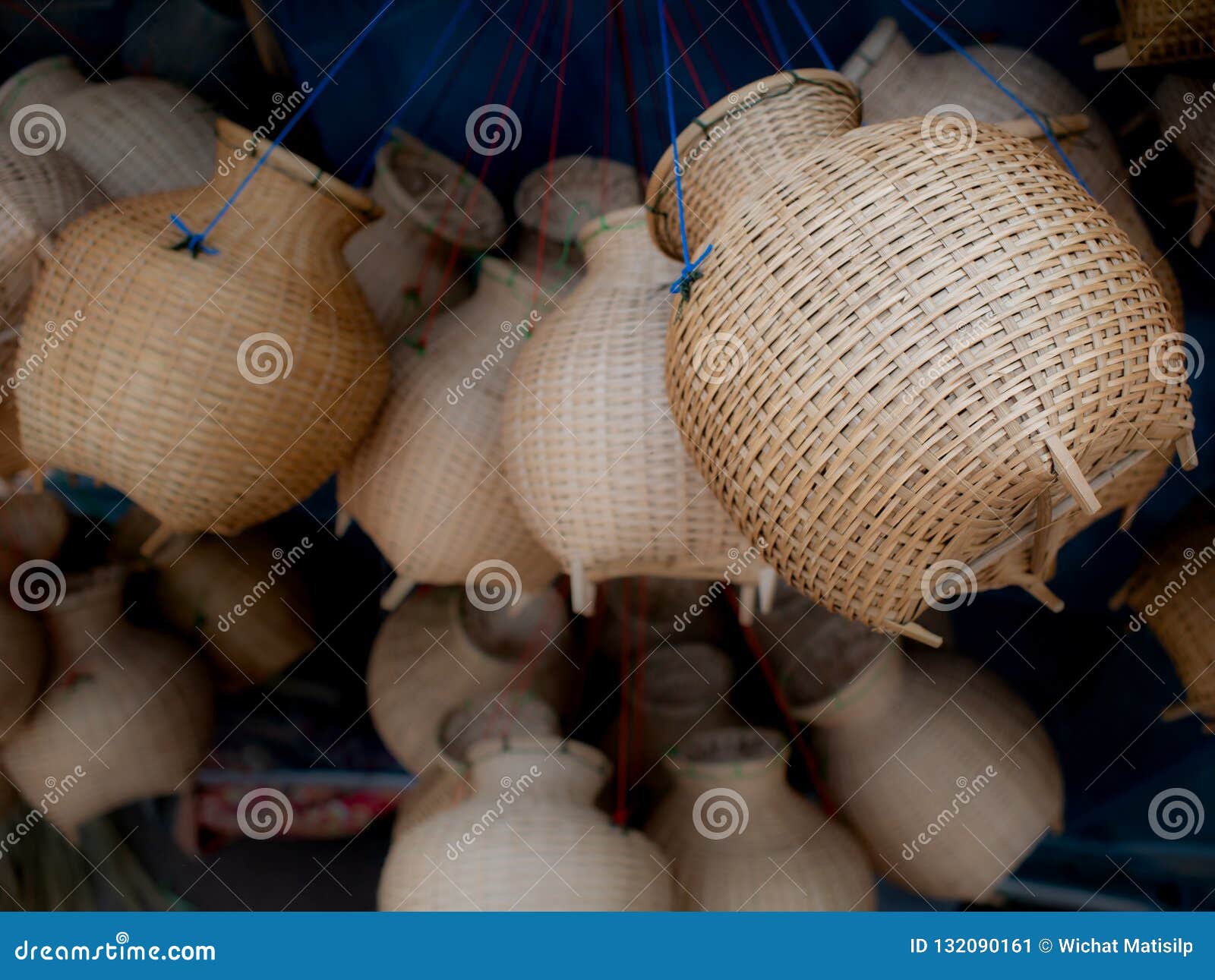 The Woven Basket Bamboo Fish Trap Stock Image - Image of rope