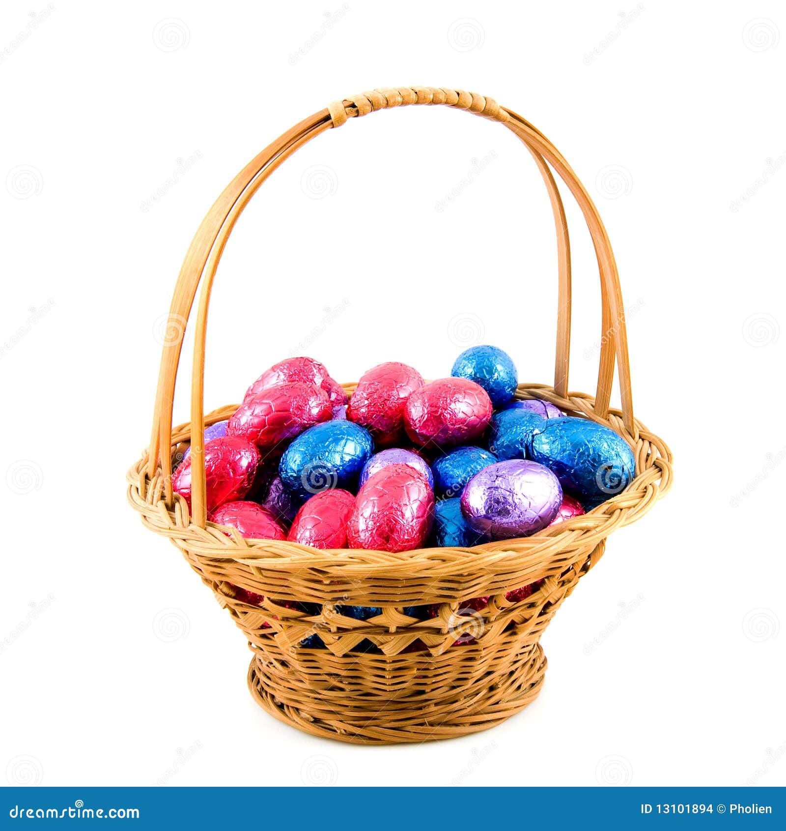 Woven Basket with Easter Eggs Stock Photo Image of blue, celebrate 13101894