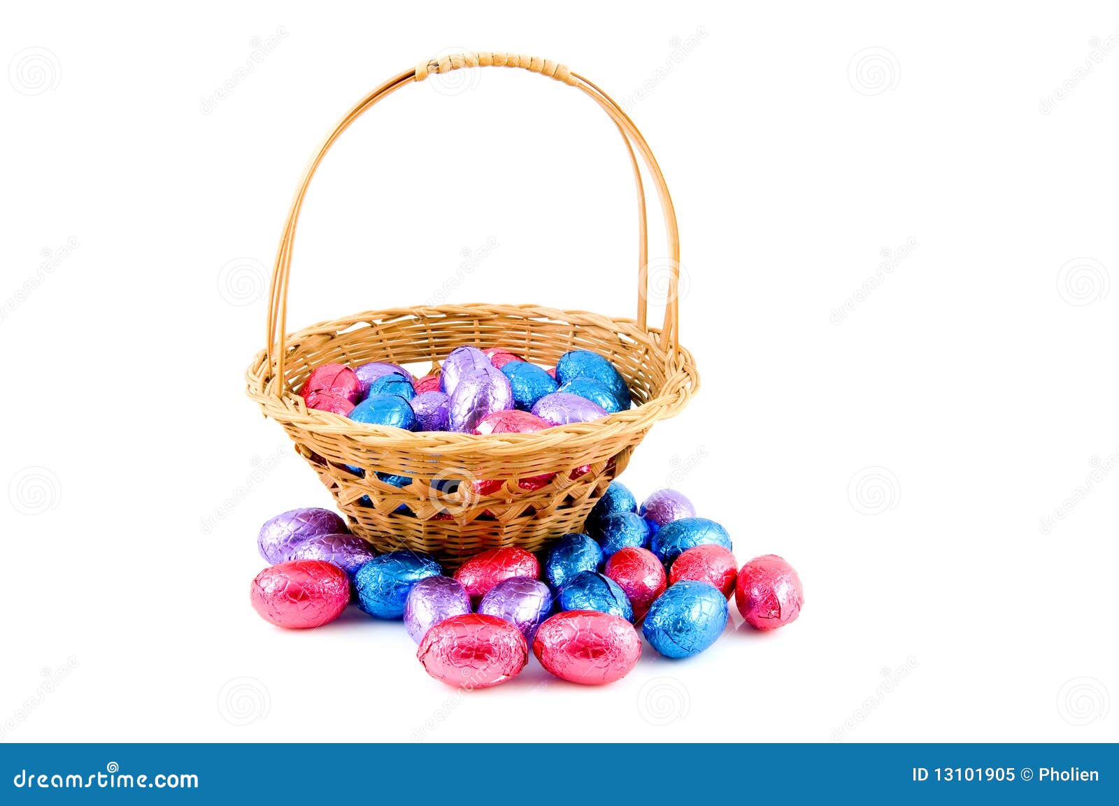 Woven Basket with Easter Eggs Stock Image Image of celebrate, white 13101905